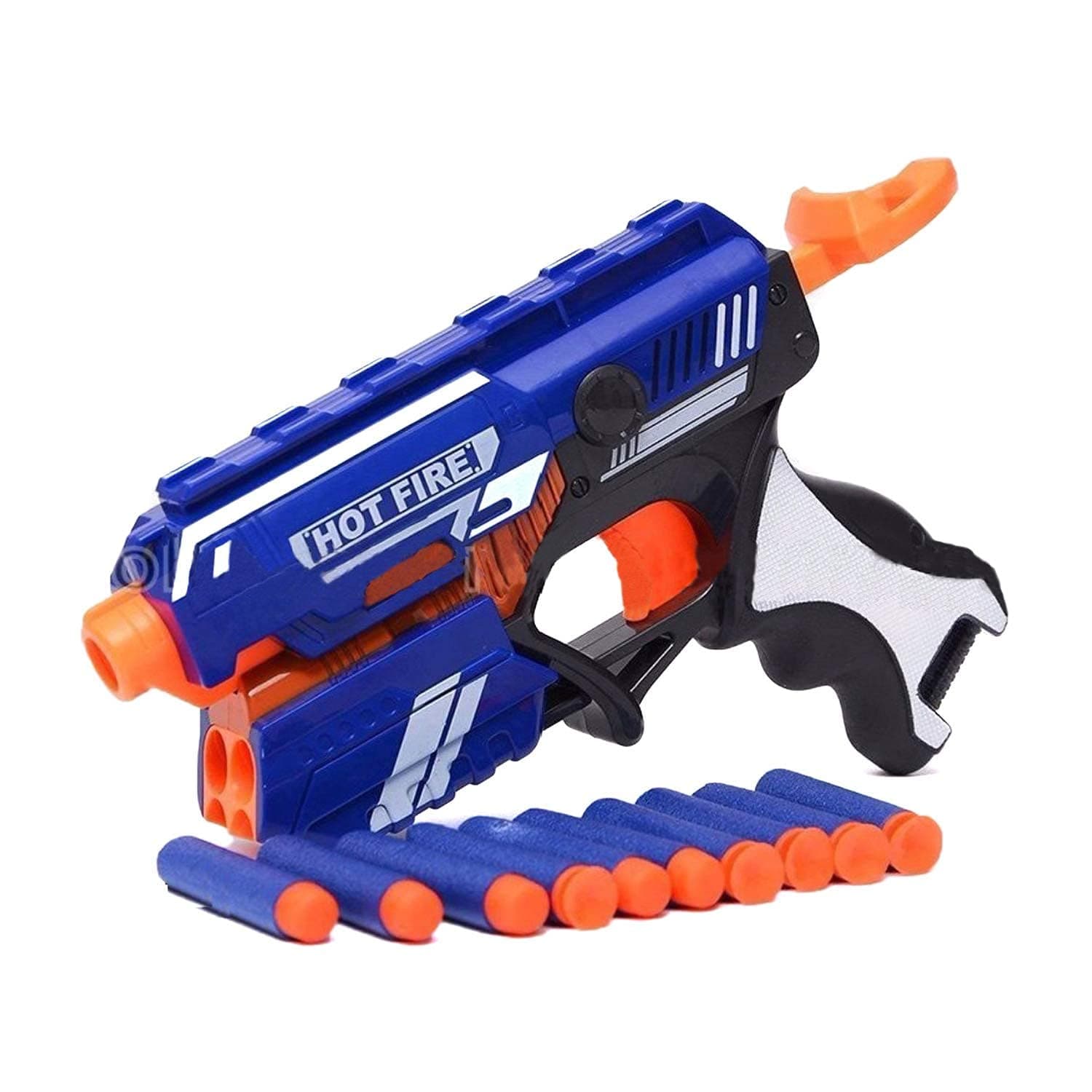 Jack Royal Storm Hot Fire Soft Bullet Gun Toy with 10 Safe Soft Foam Bullets, Fun Target Shooting Battle Fight Game for Kids Boys (Storm- Hot Fire)