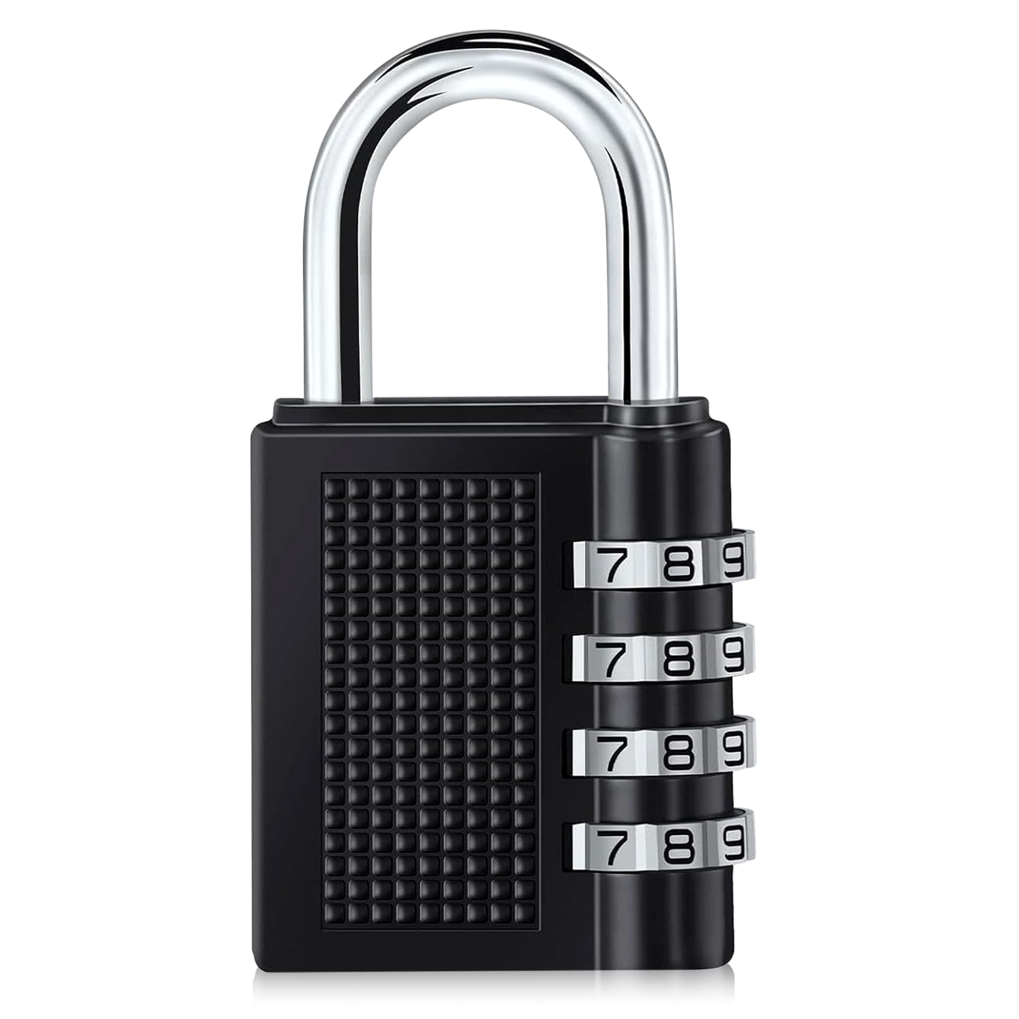 GLUN® 4 Digit Dialer Rechangeable Metal Body Luggage Number Lock, Powder Coated Bags Lock, Combination Pad Lock