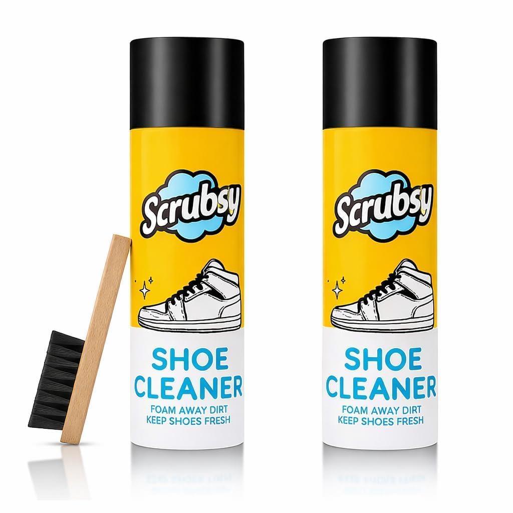 Scrubsy Shoe Cleaner - Foam-Based Footwear Cleaner, Quick Dry, Pack of 2