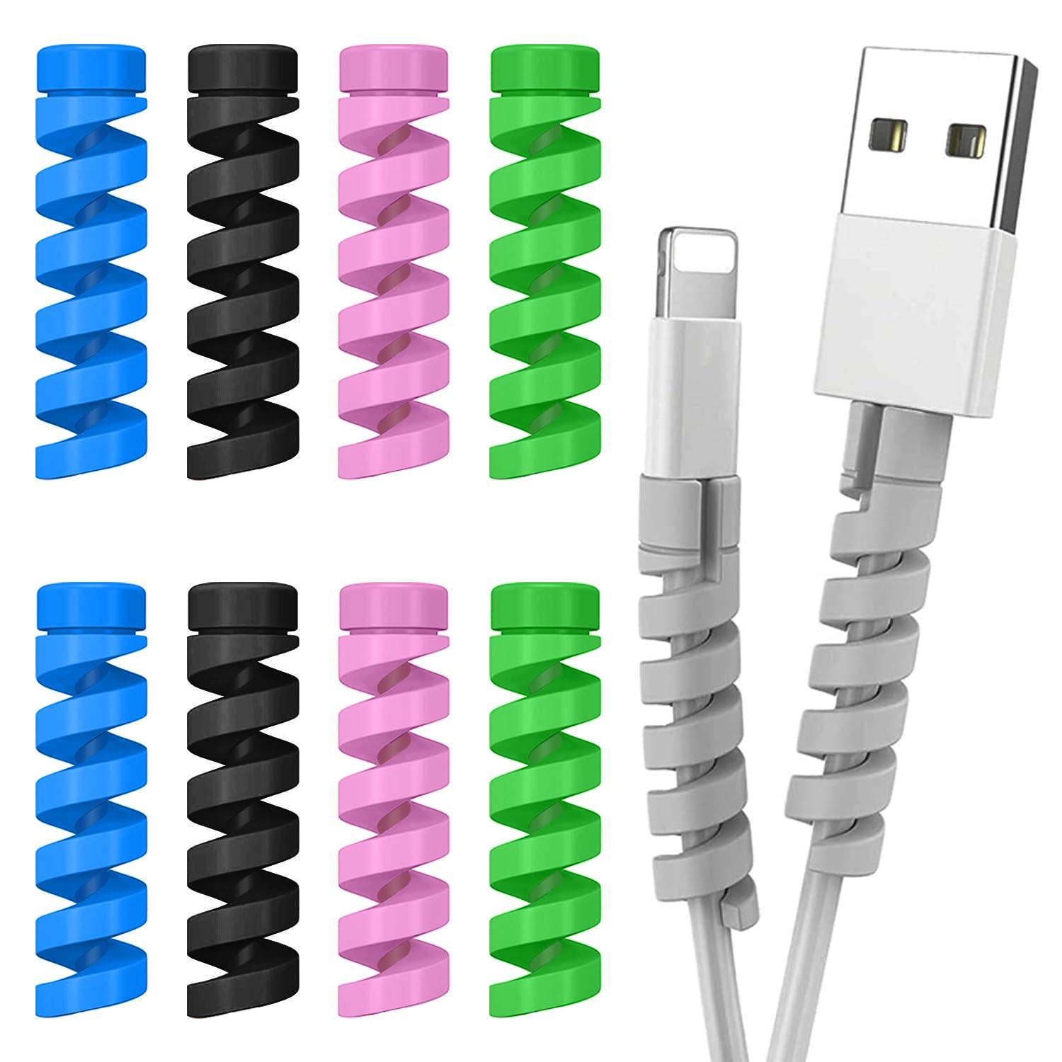 Gizga Essentials Spiral Cable Protector Cord Saver for Mac Charger, iPhone Charger, Wire Protector, Lightweight Durable Flexible Wire Winder for Charging Cables, Data Cables, Earphones, Pack of 10