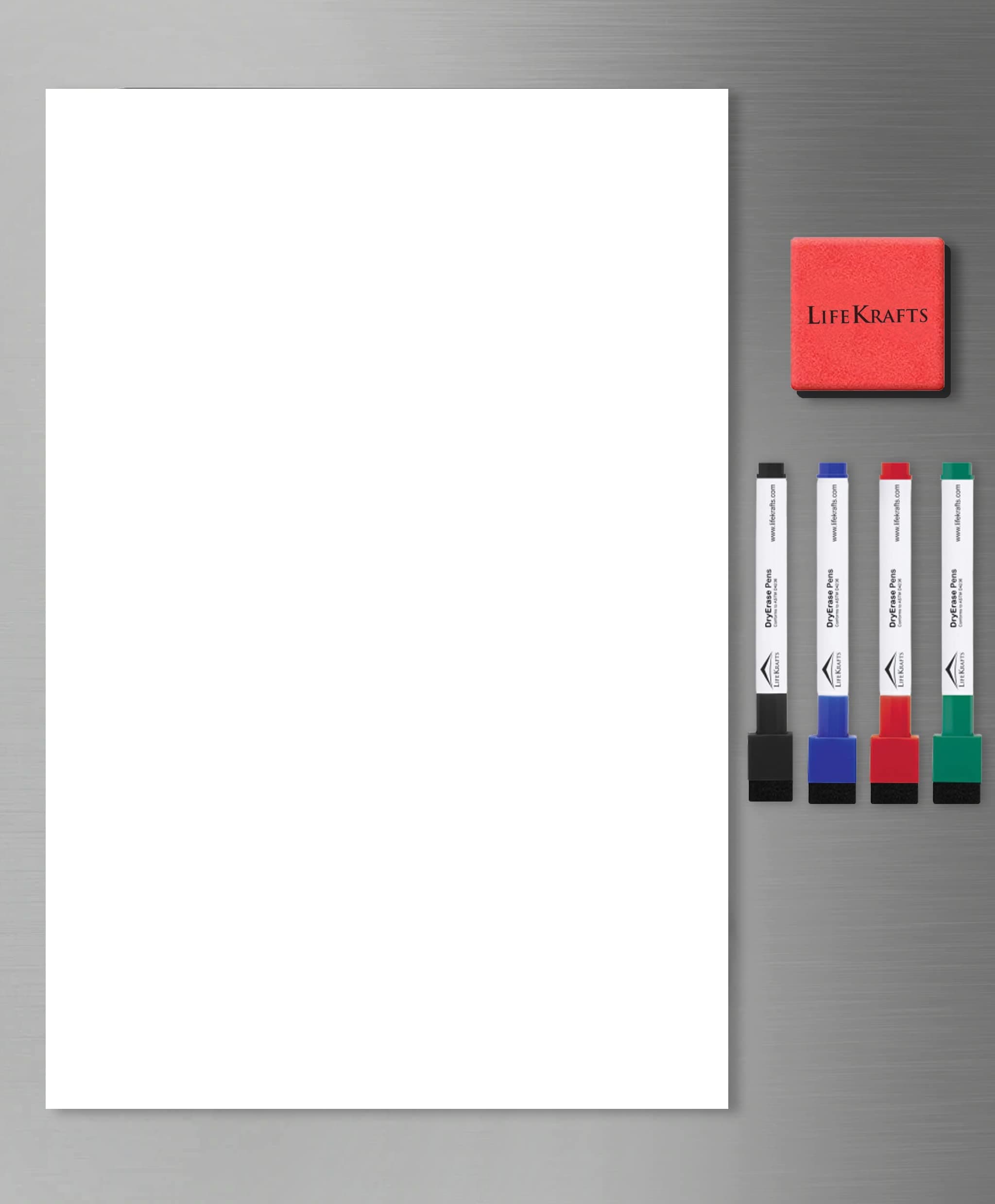 Lifekrafts Magnetic White Board Planner Sheet | Size : (43x28) cms | Includes 4 Marker Pens, 1 Eraser | Daily Routine Responsibility, Self-Care, Reminders, Notes and More for Kids and Adults