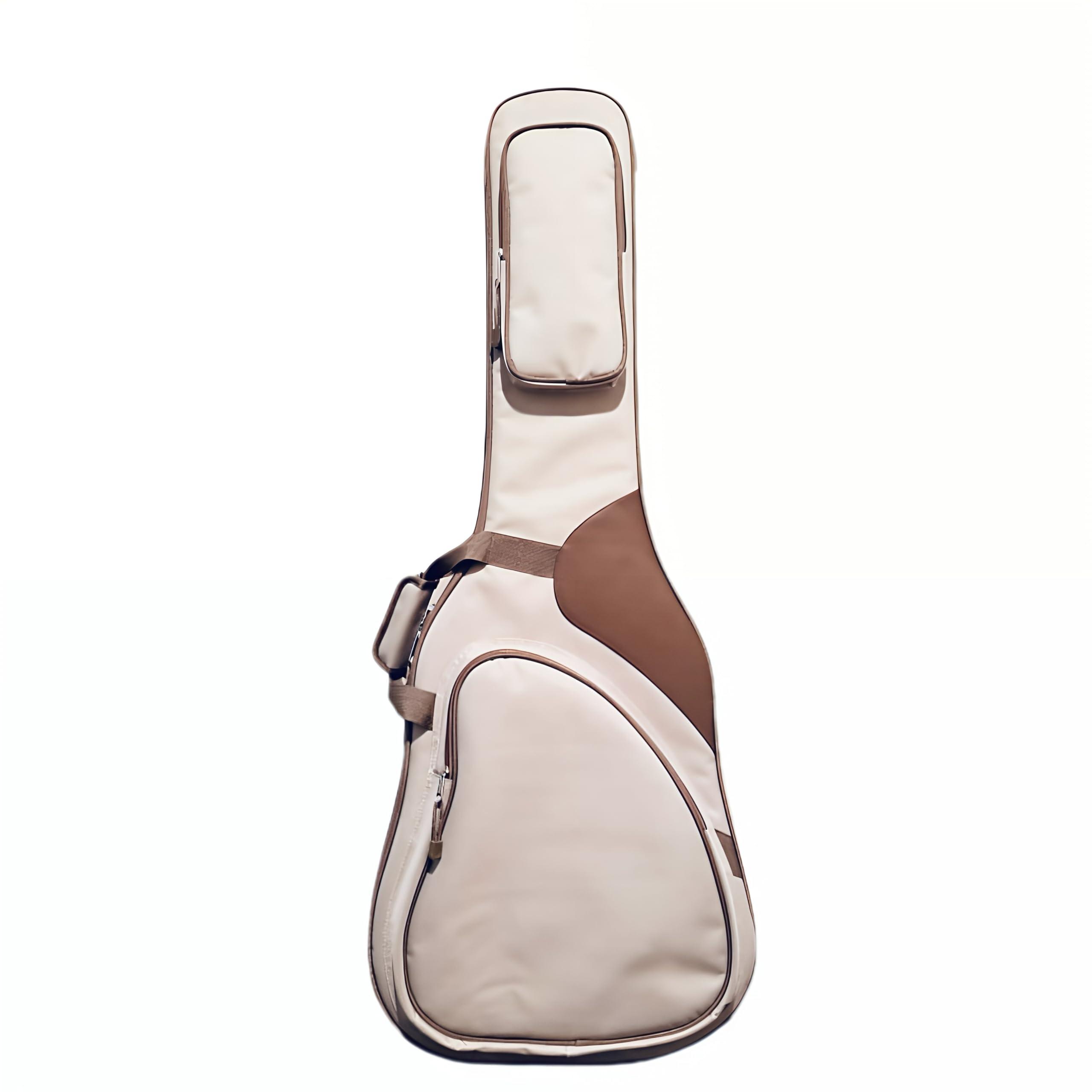 The Melod Musical Instruments Heavy Duty Padded Musical Lover 40,41,42, Inchi Acoustic Premium Guitar Bag,Case,Cover (Cream and Brown)