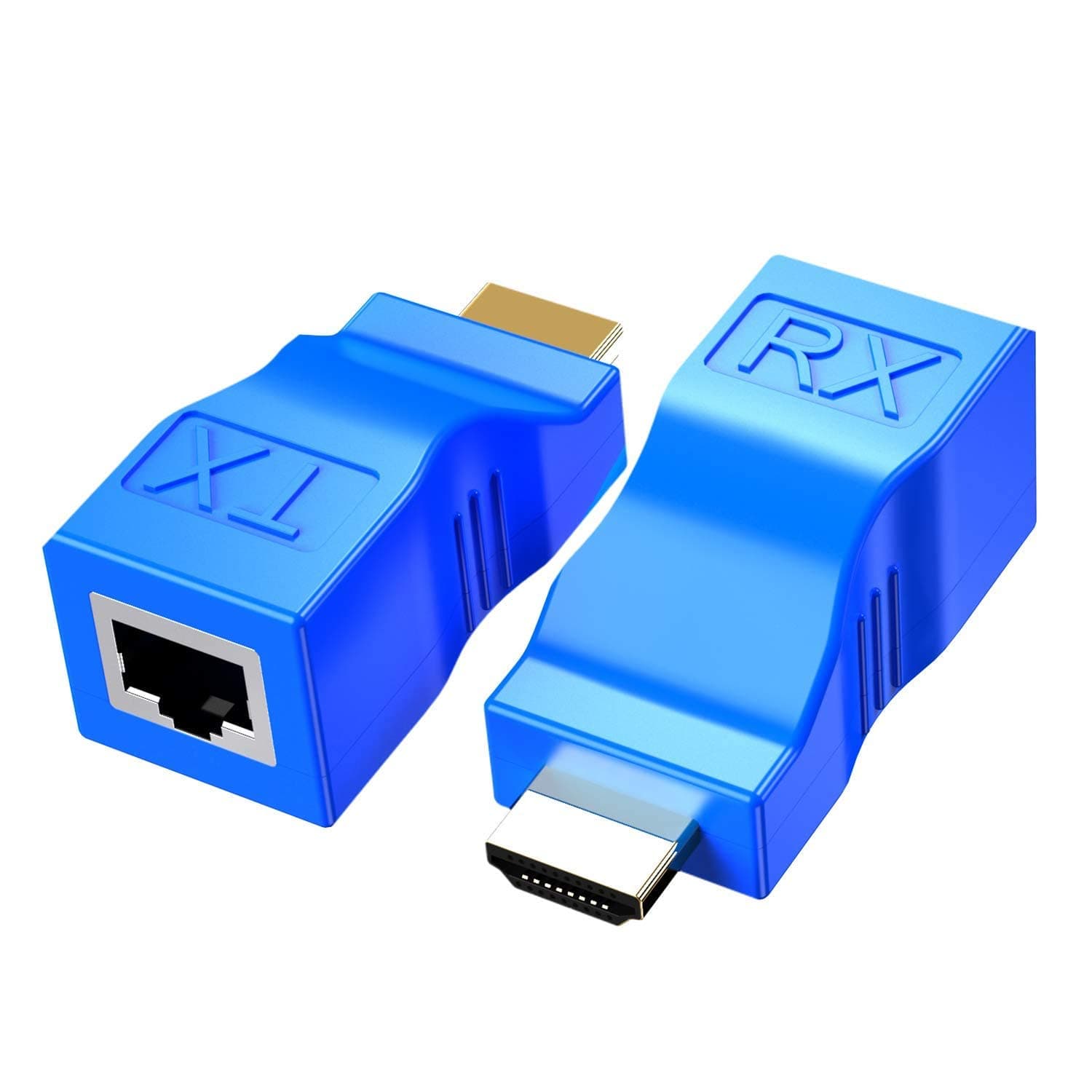 JK Vision HDMI Extender,HDMI to RJ45 Network Cable Extender Converter Repeater Over cat 5e / 6 1080p up to 30m Extender for HDTV PS4 STB 4K 2K