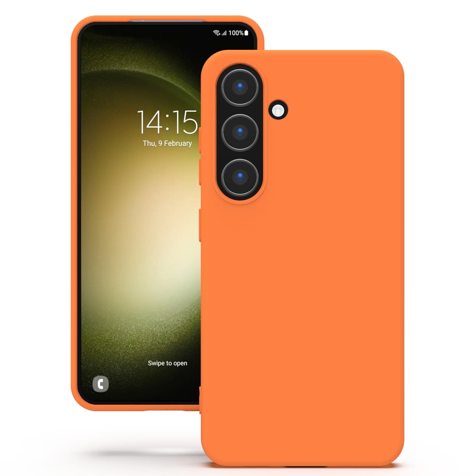YATWIN Silicone Back Case for Samsung Galaxy S23 FE, Soft-Touch Phone Back Cover for Samsung Galaxy S23 FE - Orange