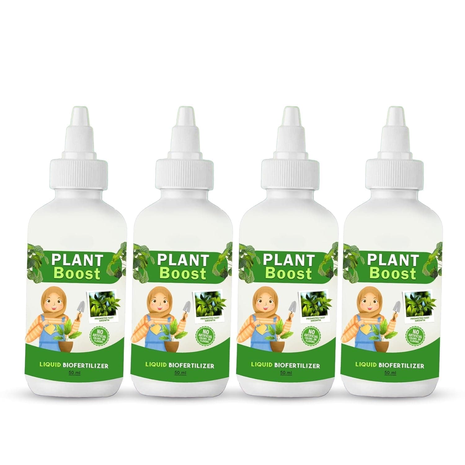 Plant Boost Liquid Biofertilizer (4 x 50ml) – Fast Rooting Growth Enhancer | Promotes Photosynthesis, Strengthens Roots & Improves Plant Health | Ideal for Flowers, Vegetables, Herbs (4)