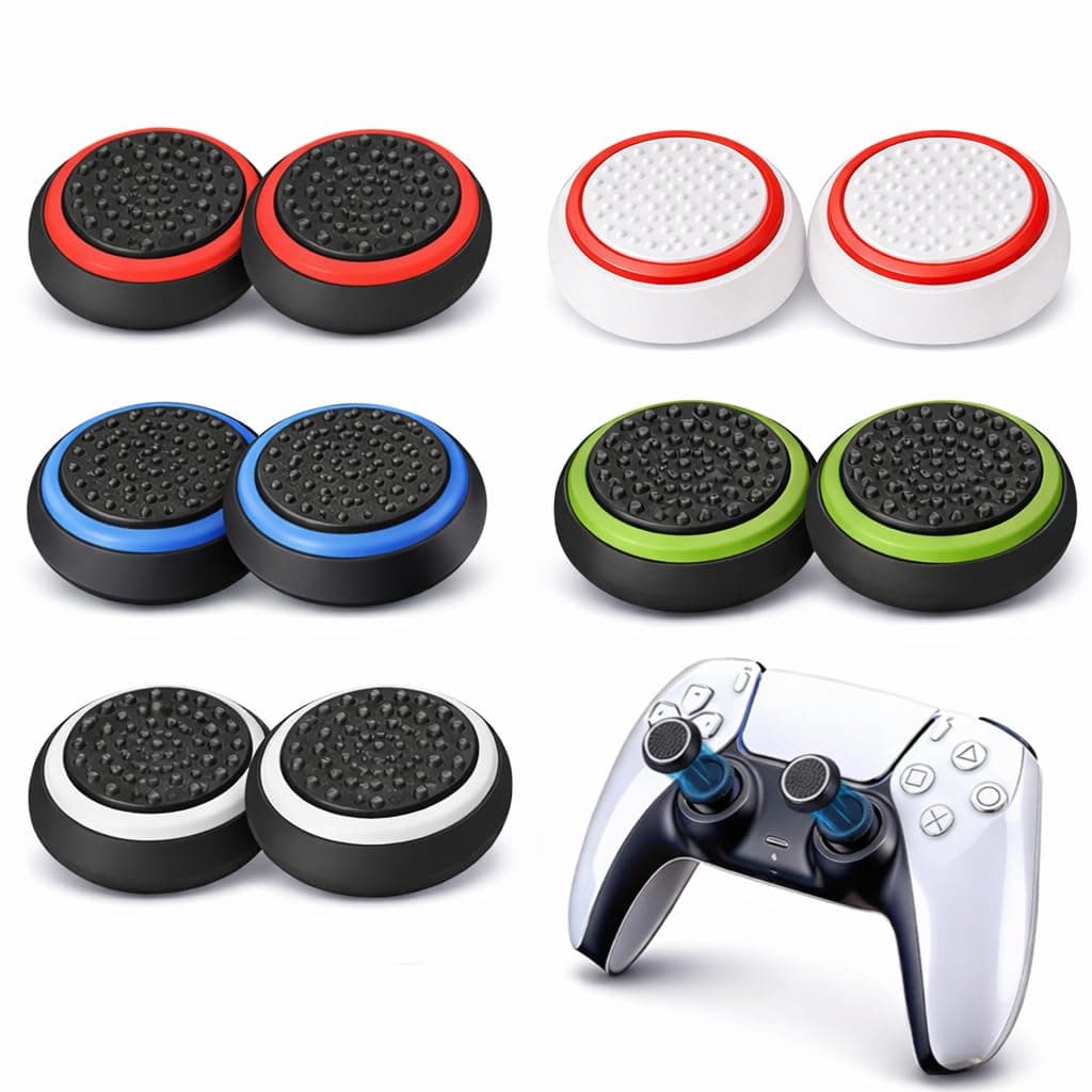 Meyaar Thumb Grips Joystick Caps for PS4/PS5/XBOX Controller, Silicone Joystick Caps Ps5 Controller Grip with Anti-Stickiness, Anti-Slip, Anti-Fingerprint (Pack of 10 Piece)