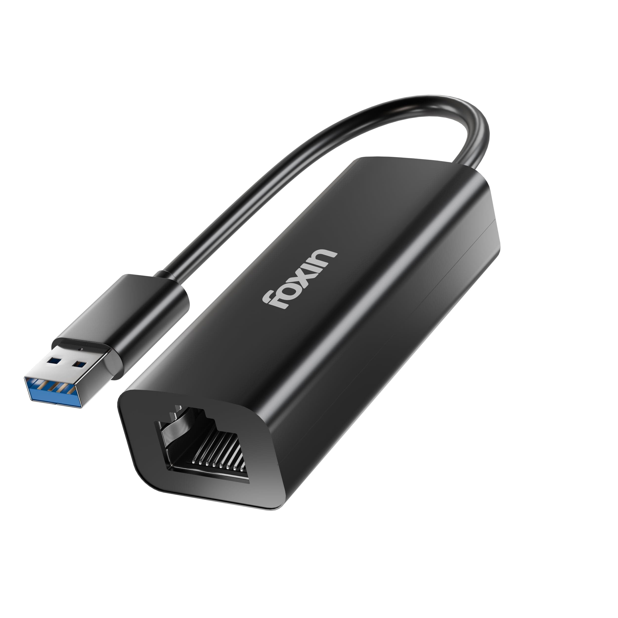 Foxin USB to LAN Ethernet Adapter, 100 Mbps Network LAN Speed, RJ45 LAN Port, 9 cm Cable, for Windows/Mac/Linux, Compatible with Laptop, Desktop, Gaming Console | FLA 100U (Black)