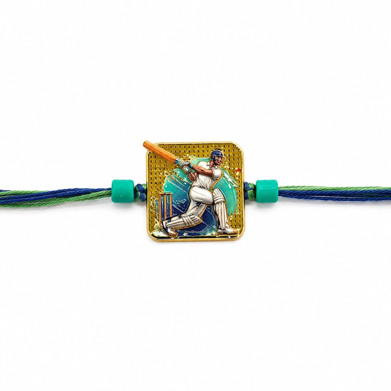 The Purple Tree Magnetic Cricket Rakhi for Kids Boys, Detachable Batsman Charm Designer Thread Bracelet | Handmade Sports Rakhi for Brother | Rakshabandhan Gift, Cricket Rakhi For Bhai