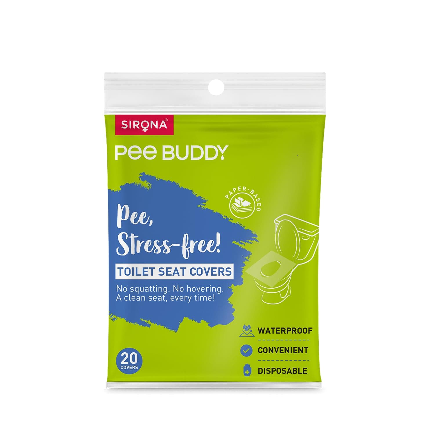 PEE BUDDY Disposable Toilet Seat Covers - 20 Sheets | No Direct Contact with Unhygienic Seats | Easy To Dispose | Nature Friendly | Must Have for Women and Men