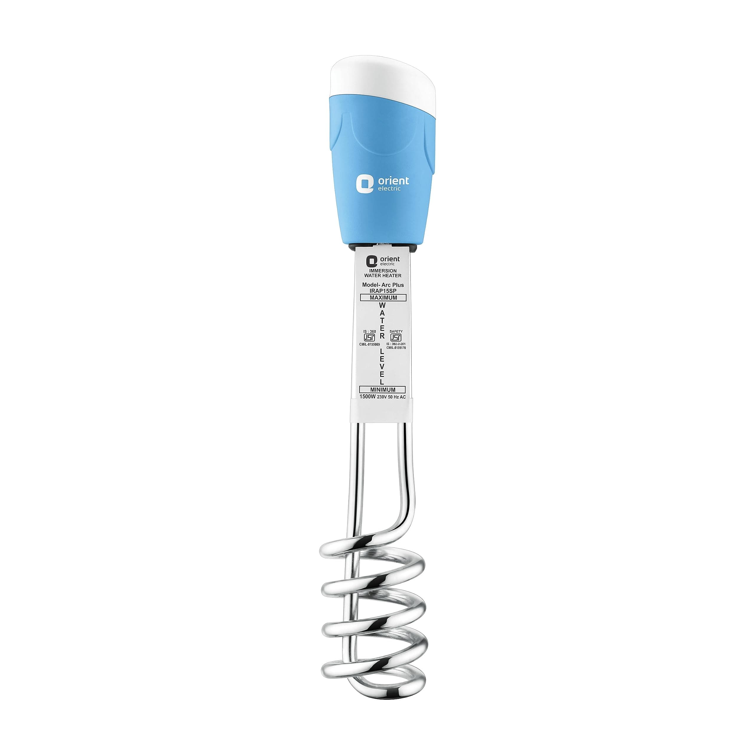 Orient Electric Arc Plus 1.5kw |Immersion water heater|100% shock proof body|Heavy copper element|With Bucket clip| ISI certified | 2 years replacement warranty