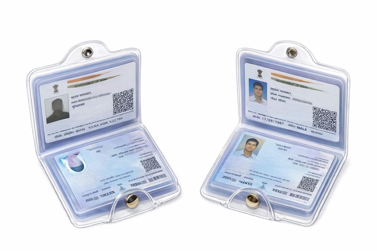 SM MEGA BAZAR Transparent Card Holder Wallet for Men and Women, Pack of 2