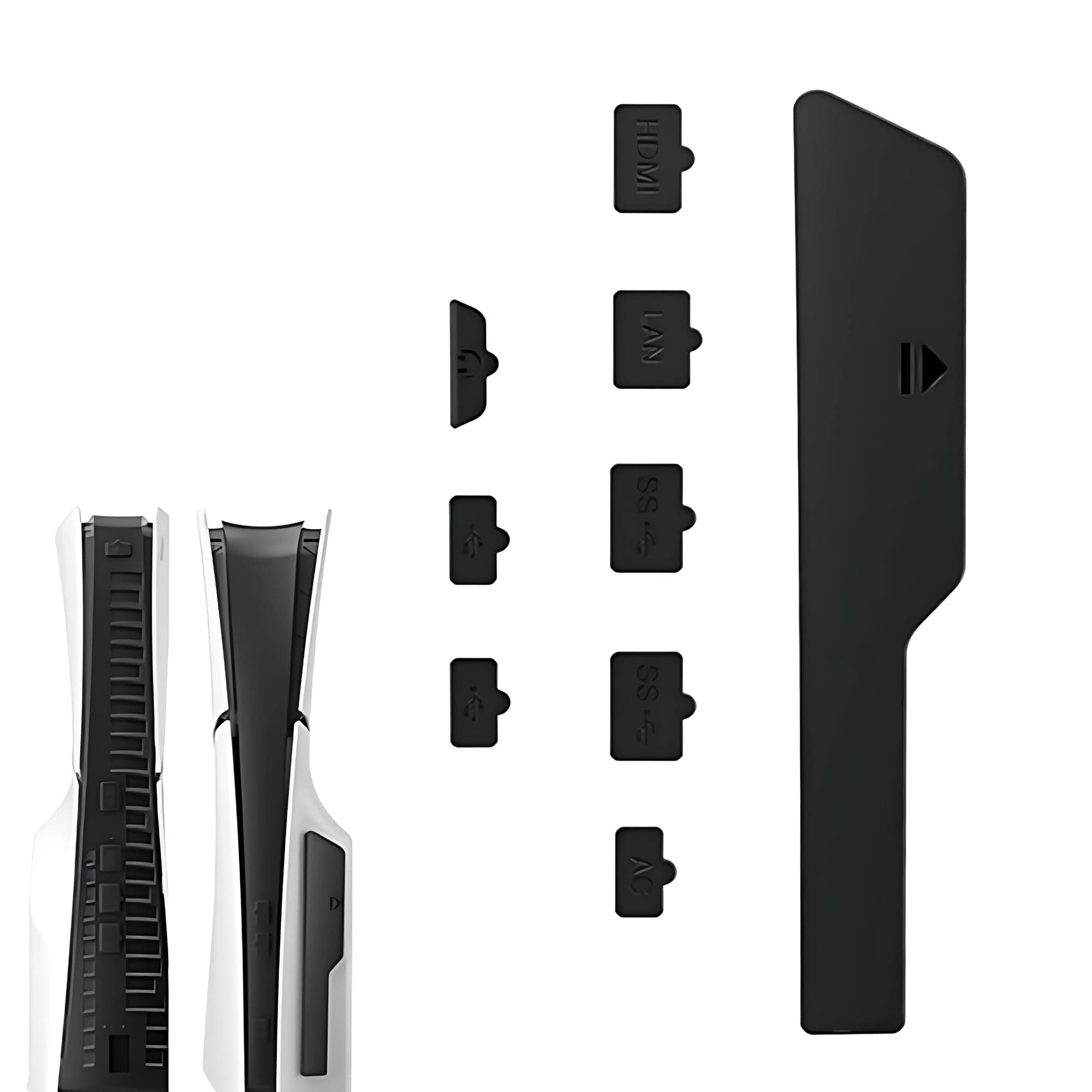 OIVO INDIA Dust Plug for PS5,9Pcs Dust Plug Kit Compatible with PS5/PS5 Slim Console,PS5 Silicone Plugs Protector Antidust Cover Dustproof PlayStation 5 Disk/Digital Console Slim Game Accessories