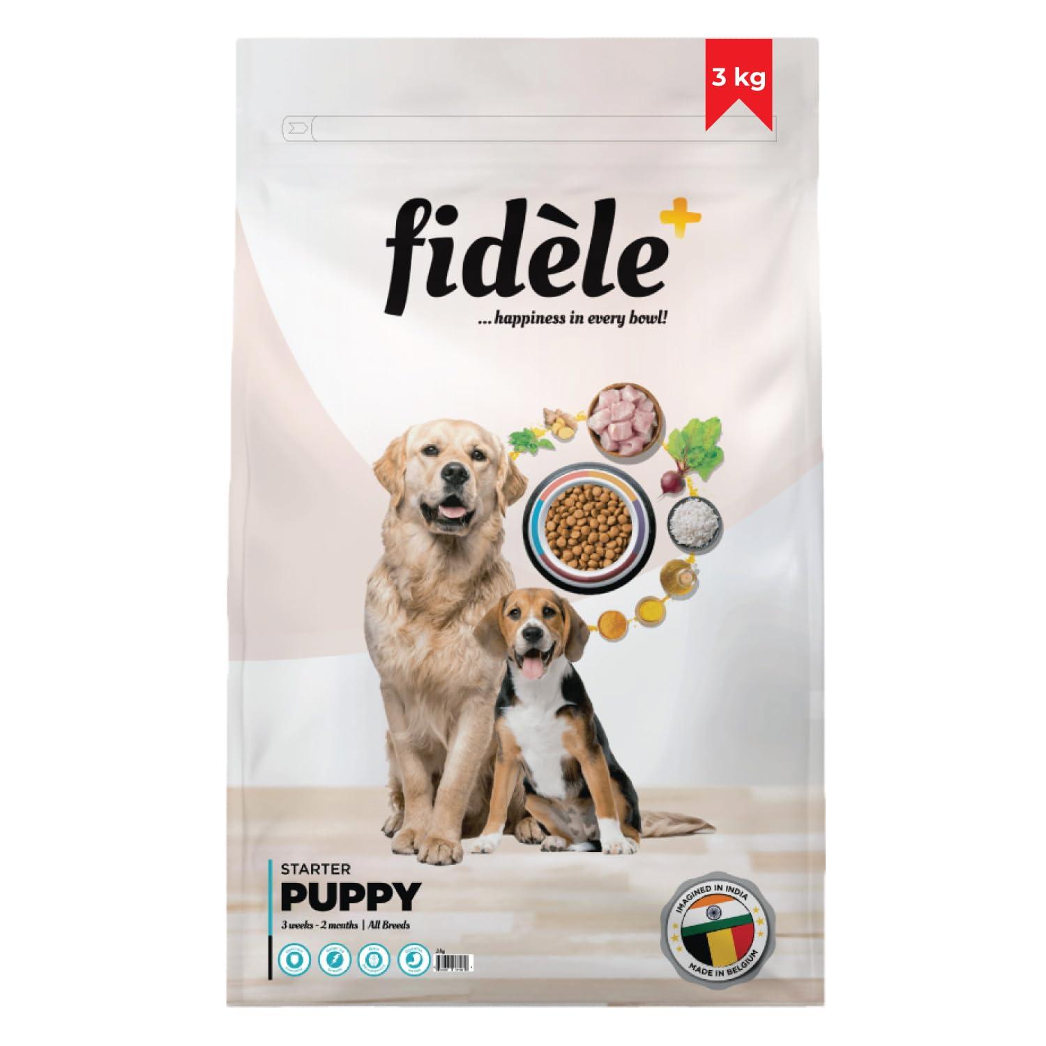Fidele+, Dry Dog Food, Starter Puppy, Chicken Flavor, 3-Kg (Pack of 1)