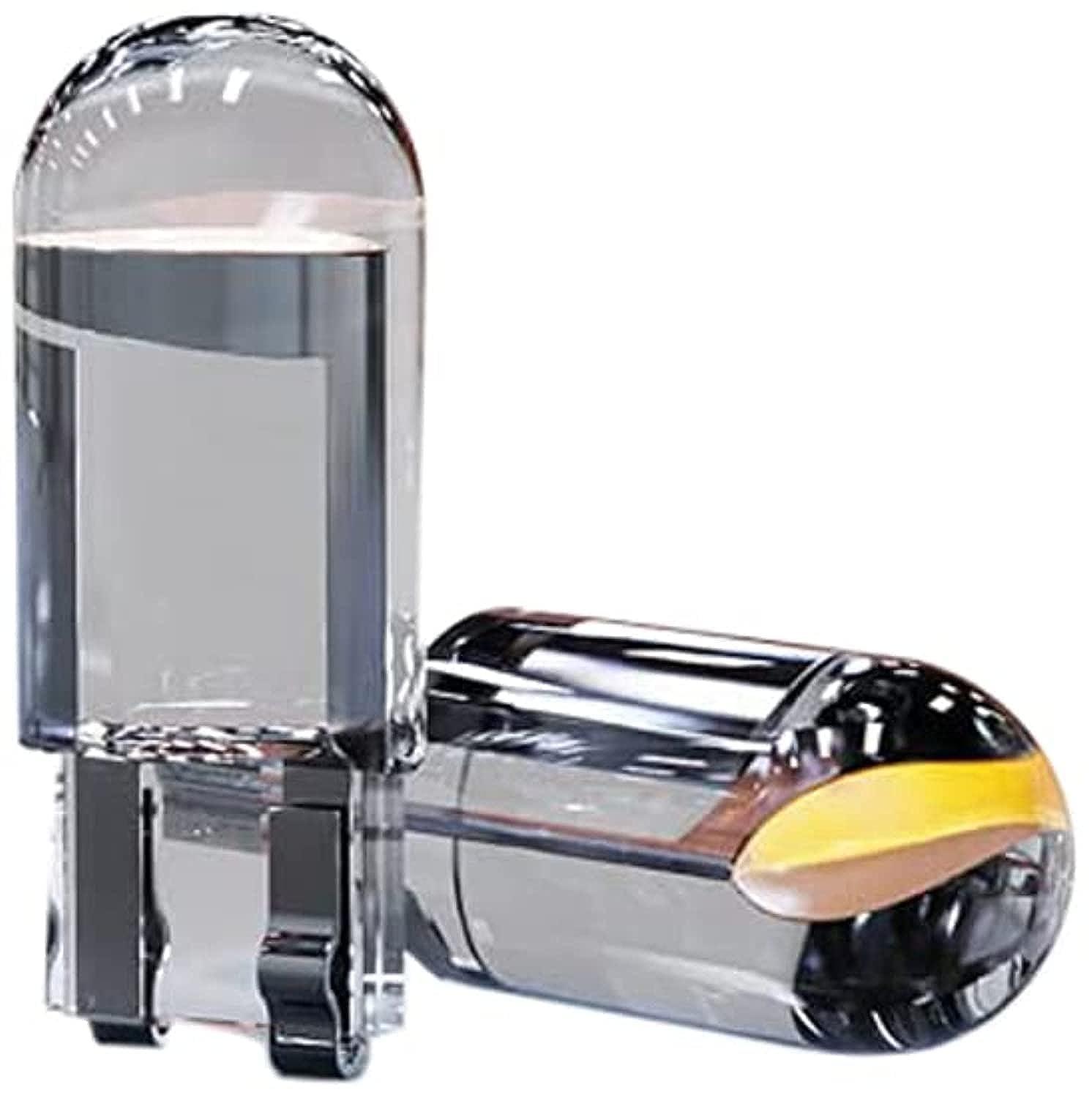 Sulfar T10-COB Universal Glass Enclosed T10 W5W LED Parking Light Super Bright White 6000K Light Interior Pilot License Plate Dome Indicator Lamp Bulb for Car Bike and Motorcycle (2W, White, 2 PCS)