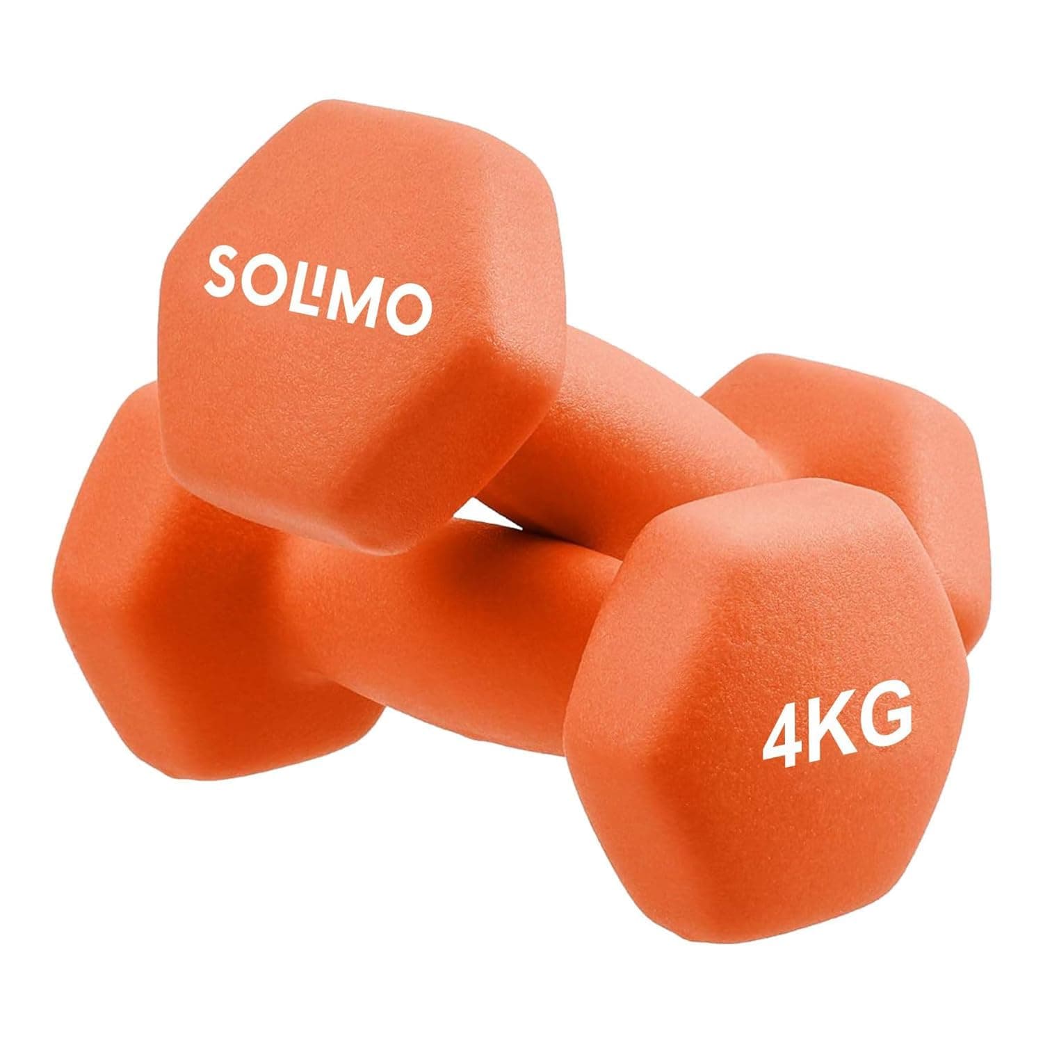 Amazon Brand - Solimo Neoprene Dumbbell 4 Kg, Set of 2 (Orange)