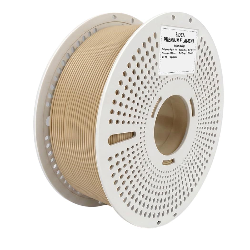 3idea Hyper PLA+ HS High Speed 3D Printer Filament, 1.75mm Beige, Net Weight - 1KG with Reusable Spool, High Toughness PLA Plus, Dimensional Accuracy ±0.02mm, Premium PLA+ for Smooth & Durable Prints