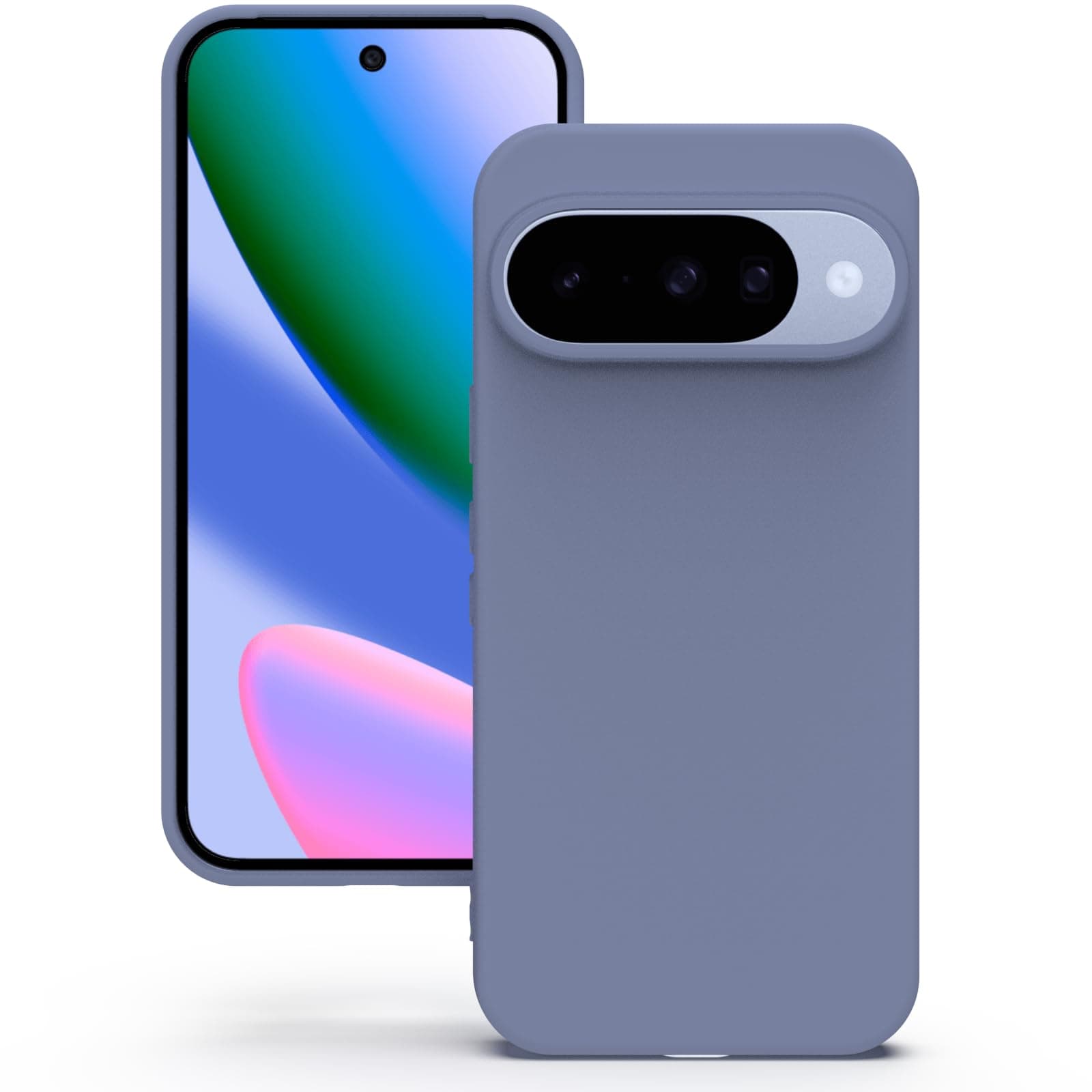 YATWIN Silicone Back Case for Google Pixel 10/10 Pro, Soft-Touch, Shockproof Phone Back Cover for Google Pixel 10/10 Pro - Lavender Grey