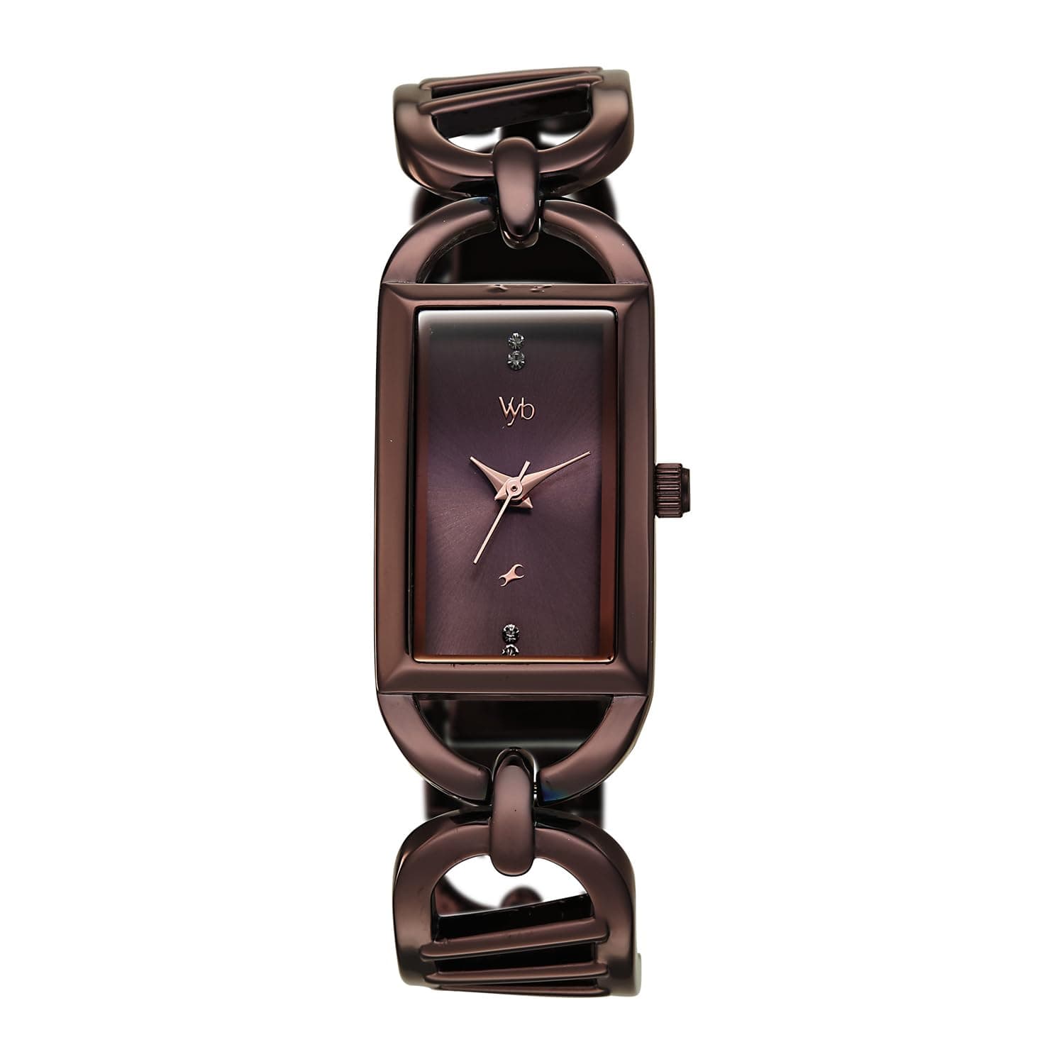 Fastrack Vyb Striker with Quartz Analog Chocolate Brown Dial Chocolate Brown Alloy Strap Watch for Women - FV60136QM01W