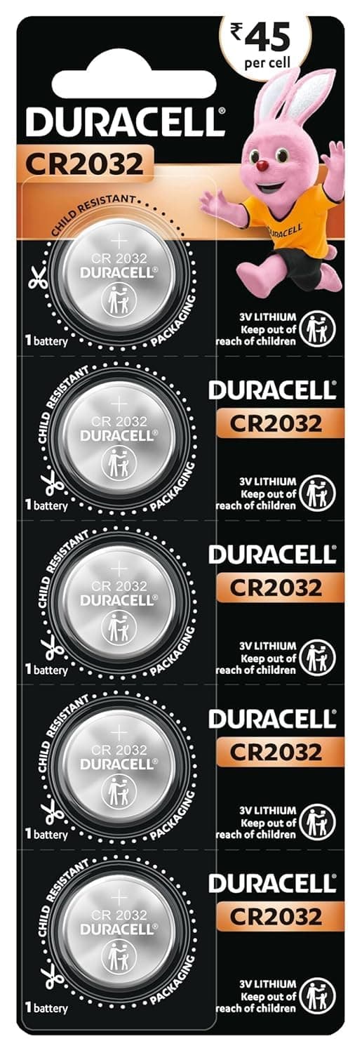 Duracell CR2032 Lithium Coin Battery, Pack of 10, Specialty Devices, Child Resistant Packaging, Electronic car Keys, Scale
