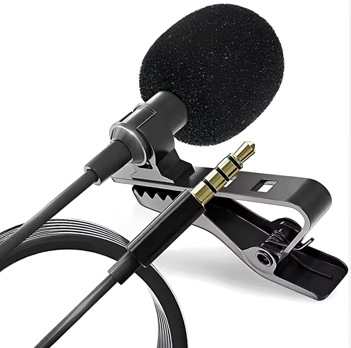 skysia® 3.5mm Lapel Microphone for Video Recording | Collar Mic for All | Wired Mini Mic for YouTube, Reels, Interviews | Small Mike for Android, DSLR, iOS Black (Pack of 1)