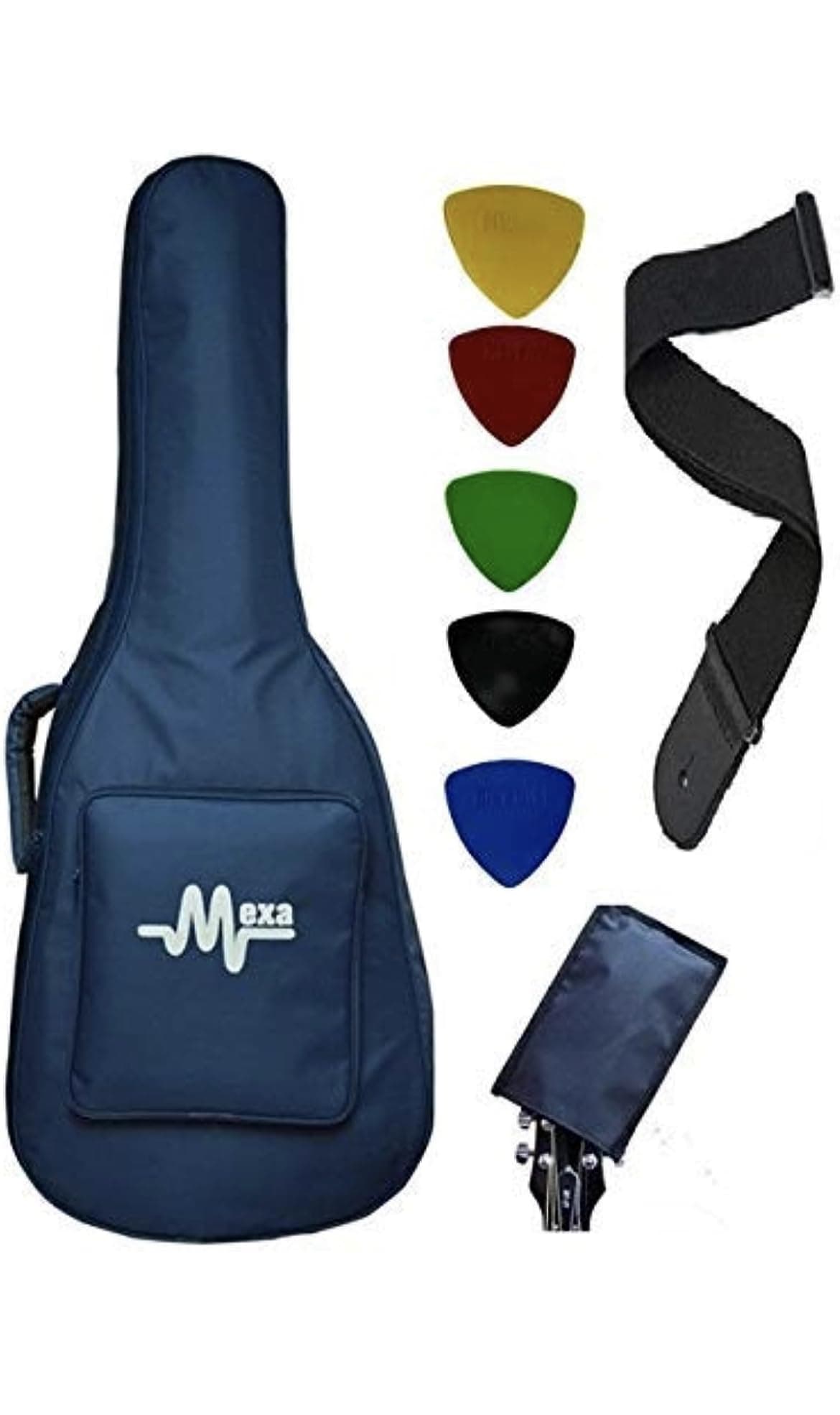 Mexa Acoustic Guitar Bag Padded Compatible with 38; 39; 40; 41; Inches Guitar Like - Fender; Yamaha, Cort, Strydom, Ibanez, Havana, Kadence; Vault, Henrix, Juarez, Intern, Givson Other Brands. (Blue)