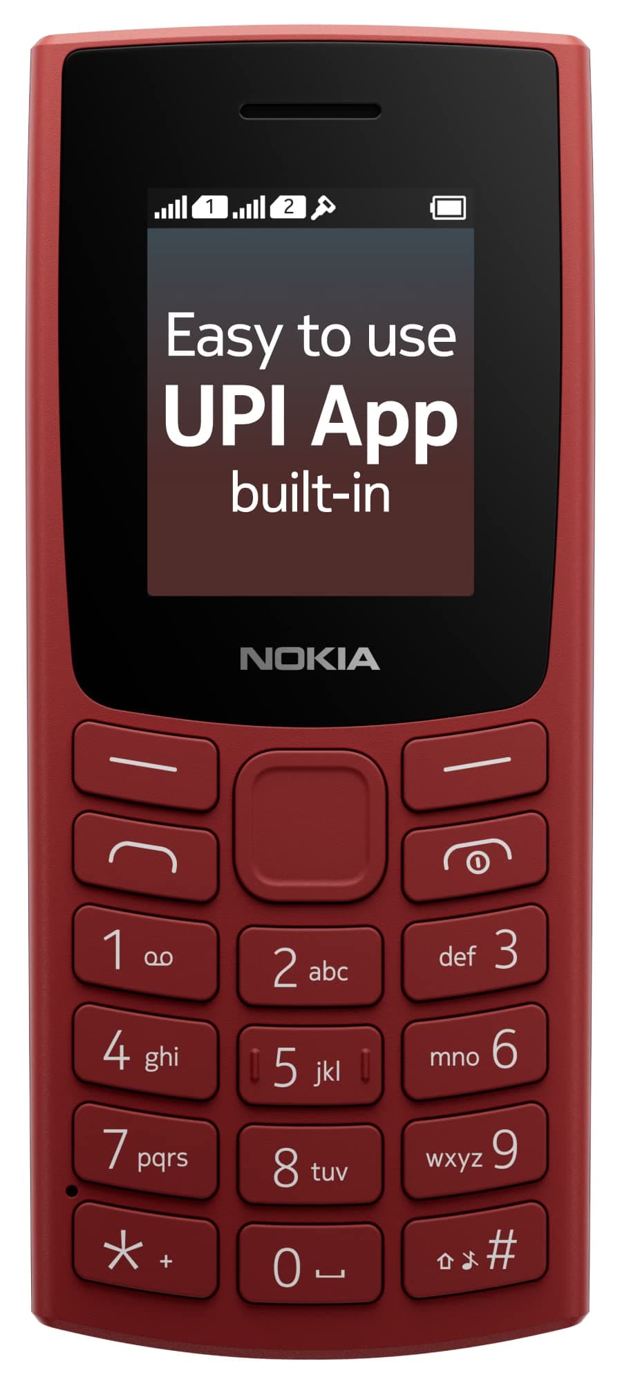 Nokia All-new 105 Dual Sim Keypad Phone with Built-in UPI Payments, Long-Lasting Battery, Wireless FM Radio | RED