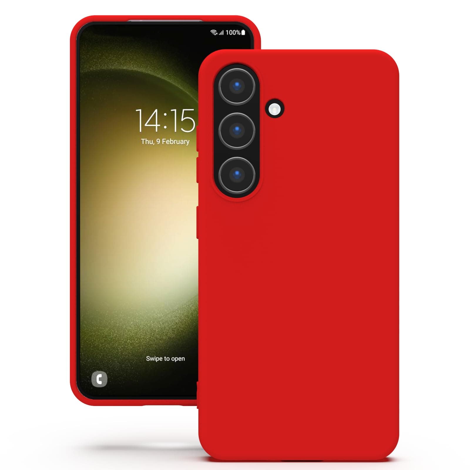YATWIN Silicone Back Case for Samsung Galaxy S23 Plus, Soft-Touch Phone Back Cover for Samsung Galaxy S23 Plus - Red