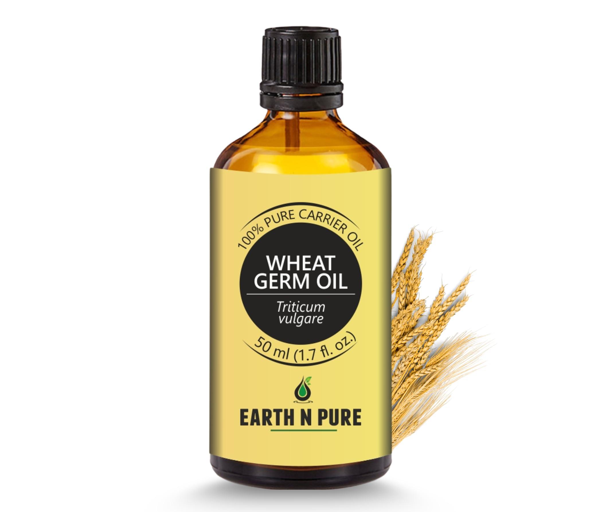 Earth N Pure Wheat Germ Oil – 100% Pure, Cold-Pressed Carrier Oil for Skin, Hair & Massage | Nourishing DIY Beauty | 50ml