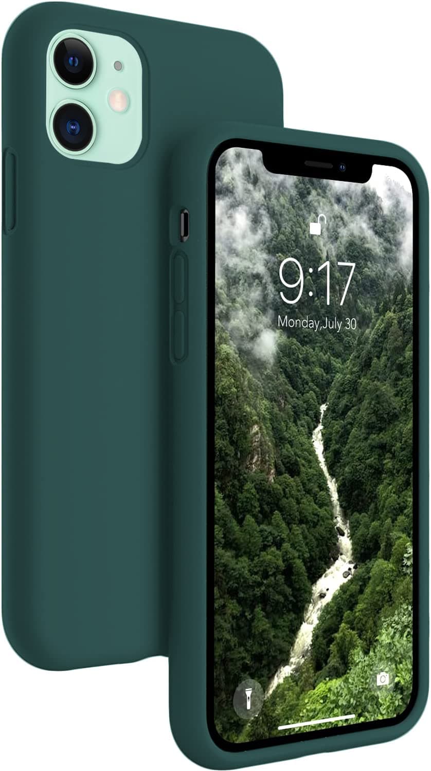 DIZORO® Silicone Back Case for iPhone 11, Soft-Touch Phone Microfiber Silicone Back Cover for iPhone 11 - Forest Green