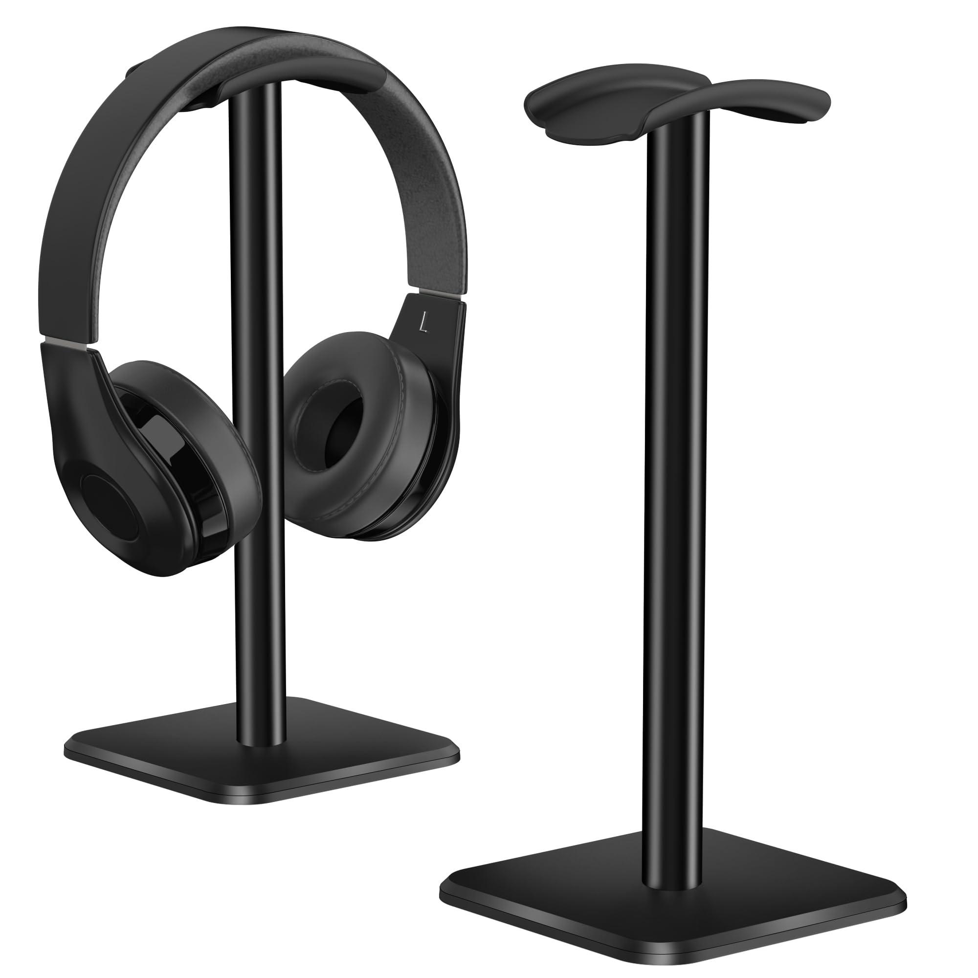 Sounce Headphone Stand Headset Holder Aluminum & ABS Base Desk Organizer | Flexible TPU Headrest | Detachable | Fits All Headphones Gaming Bluetooth ANC (Only Stand)