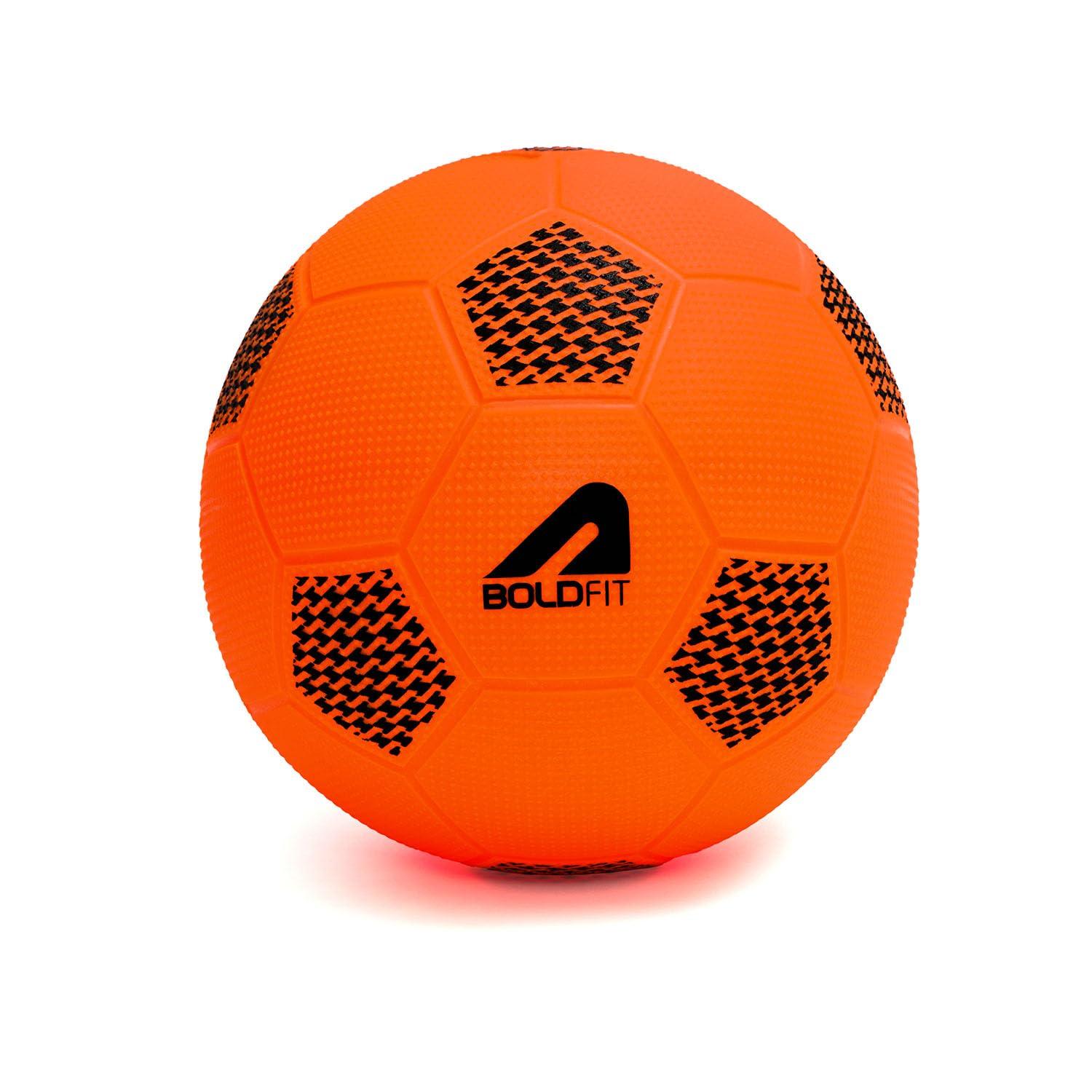 Boldfit BounceLite Football Lightweight PVC Soccer Ball for Kids, Ideal for Beach, Pool, Indoor & Outdoor Play, Soft Training Football for Toddlers & Beginners, Orange - Size 3