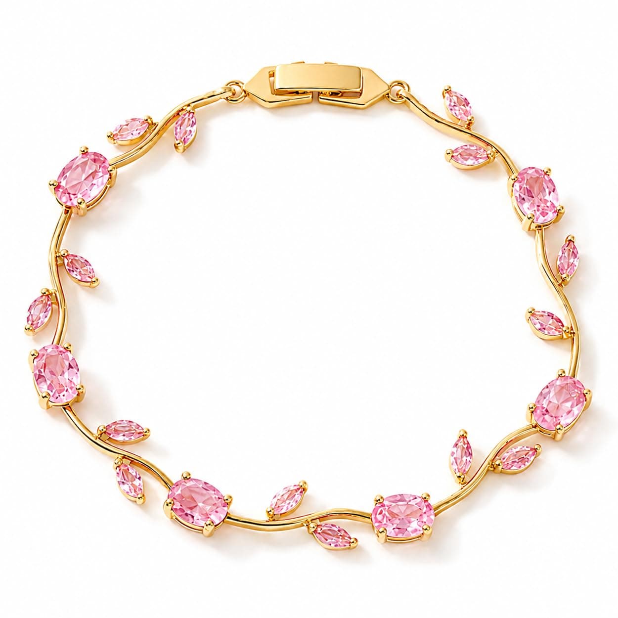 Shining Diva Fashion Tulip Bracelet for Women, Floral Crystal, Anti Tarnish Jewellery Latest Stylish Bracelet Gifts for Girls (rrsd17453b)
