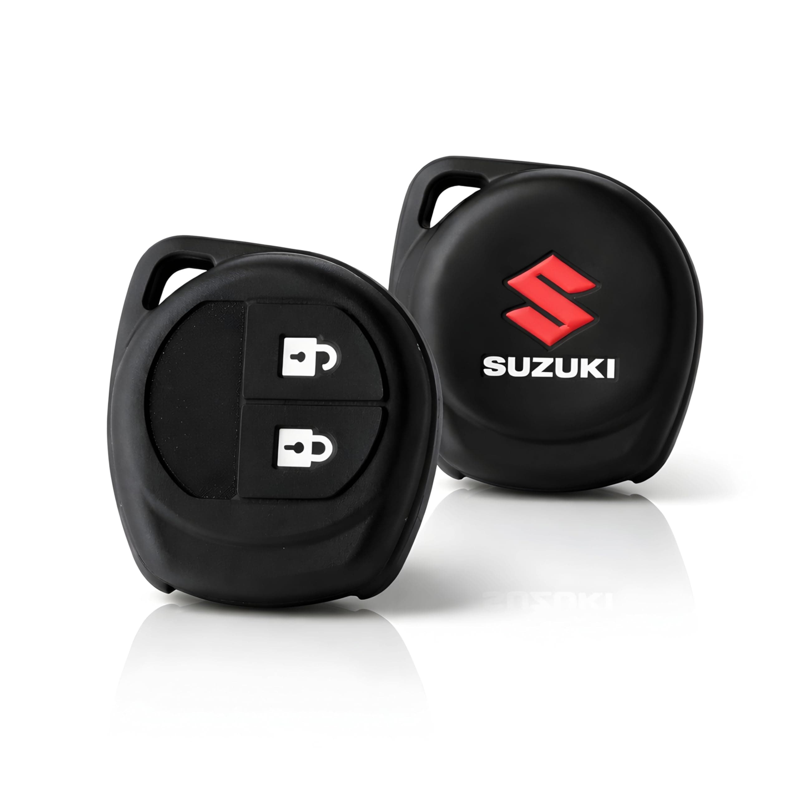 TrollGadgets®️ Premium Metal Car Key Cover Compatible for Maruti Suzuki Swift | Dzire | Baleno | Ertiga | WagonR | Celerio | Alto | Brezza | Ignis | S-Presso | Fronx (2 Button Remote Key) (Silicon)