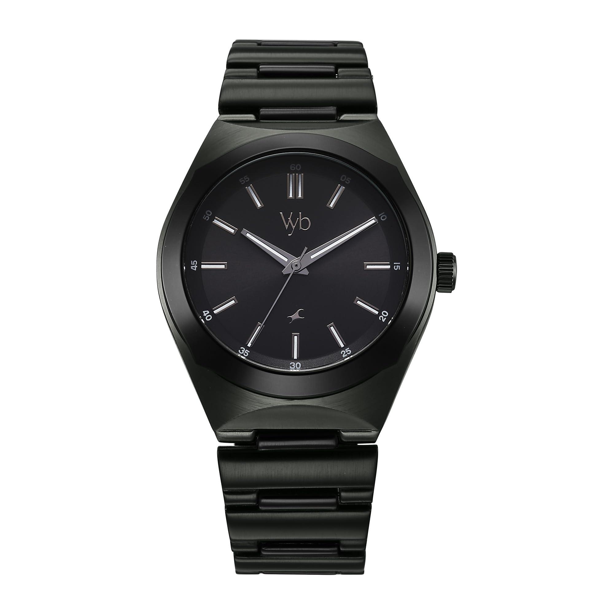 Fastrack Vyb Arcane Quartz Analog Black Dial Watch for Men
