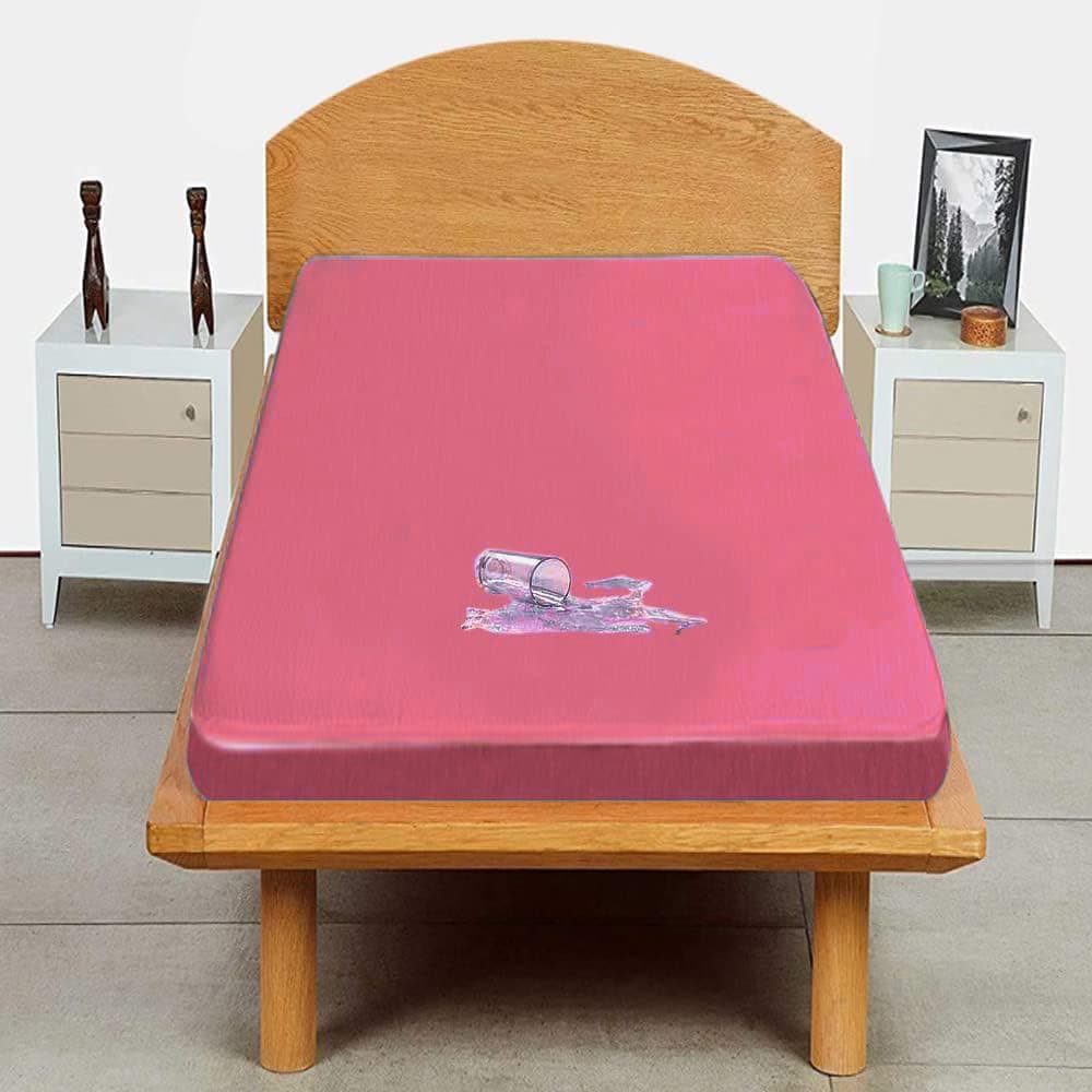 Trance Cotton Feel Terry Ultra Soft Waterproof Mattress Protector | Breathable - Hypoallergenic Mattresses Cover (78x36 inch | 6.5x3 feet, Pink - Pack of 1)