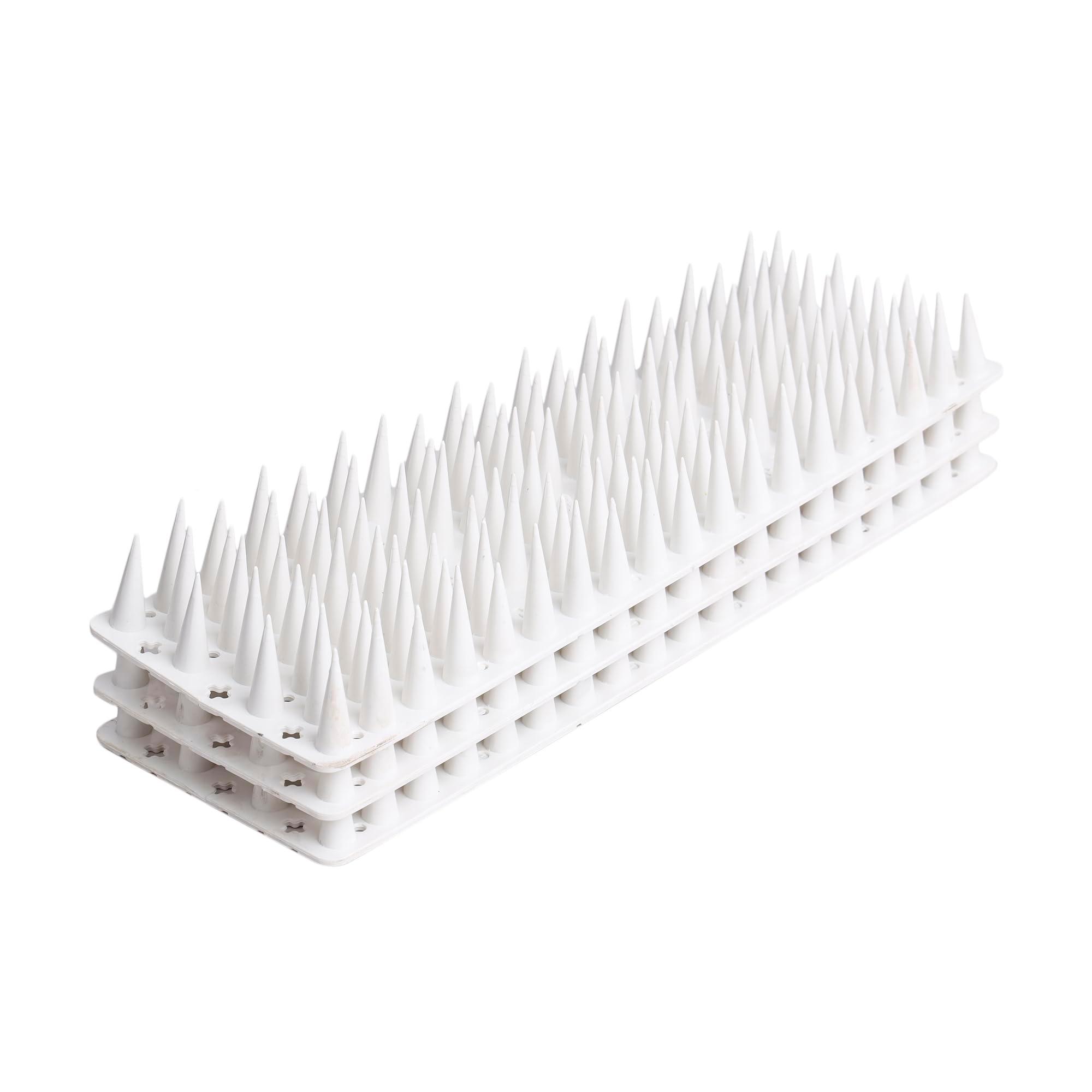 PlastKart Bird Spikes |White|Pcs of 25| 11.5 Inch Length Bird & Pigeon Problem Solutions for Outdoor AC Unit & Balcony Railing Anti Bird Plastic Spikes for Window Home Protection