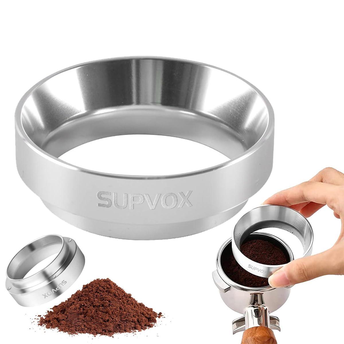 Supvox Portafilter Powder Ring 51mm Alloy Material Magnetic Dosing Funnel