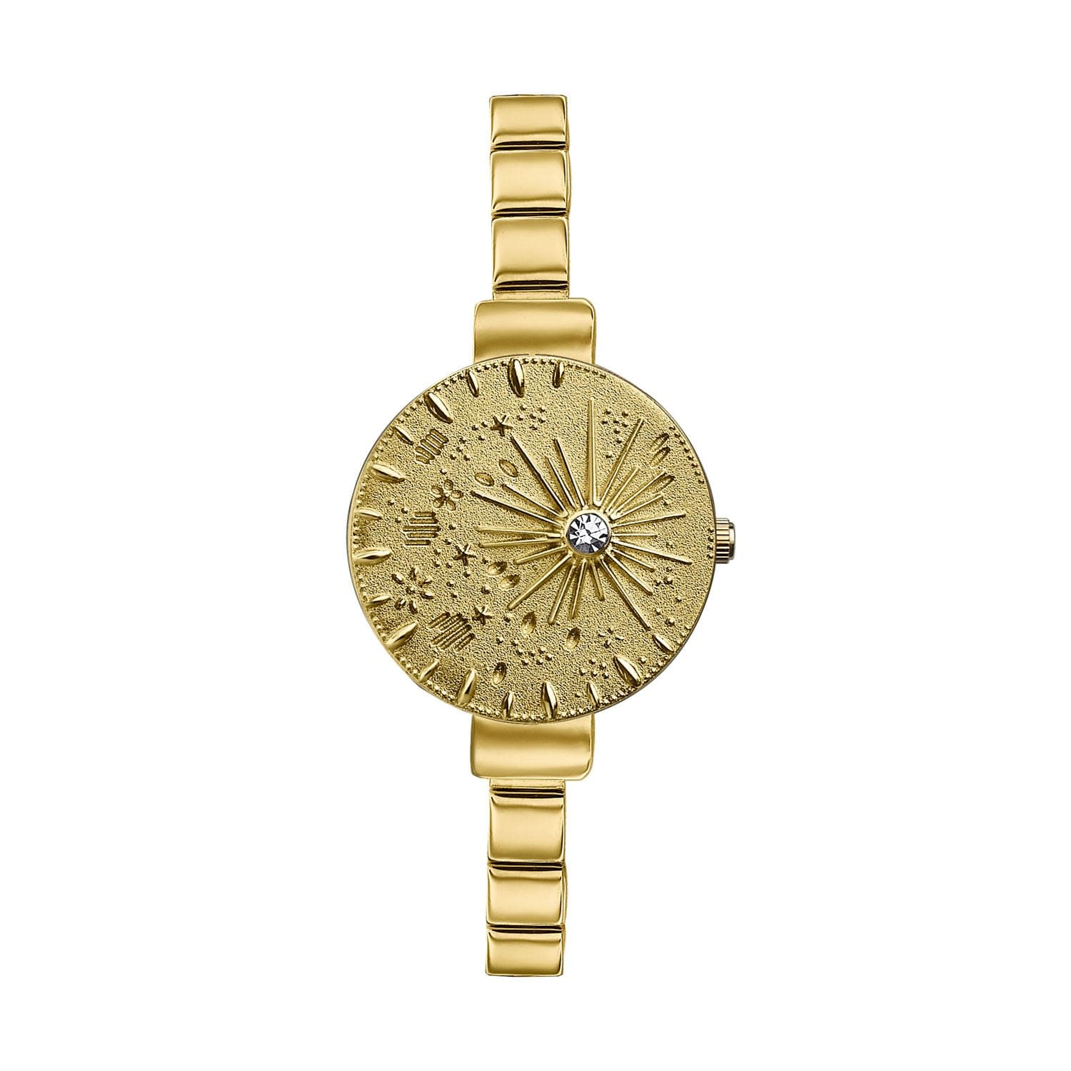 Sonata Poze 9 with Quartz Analog Gold Dial IPG Alloy Strap Watch for Women - SP80193YM01W