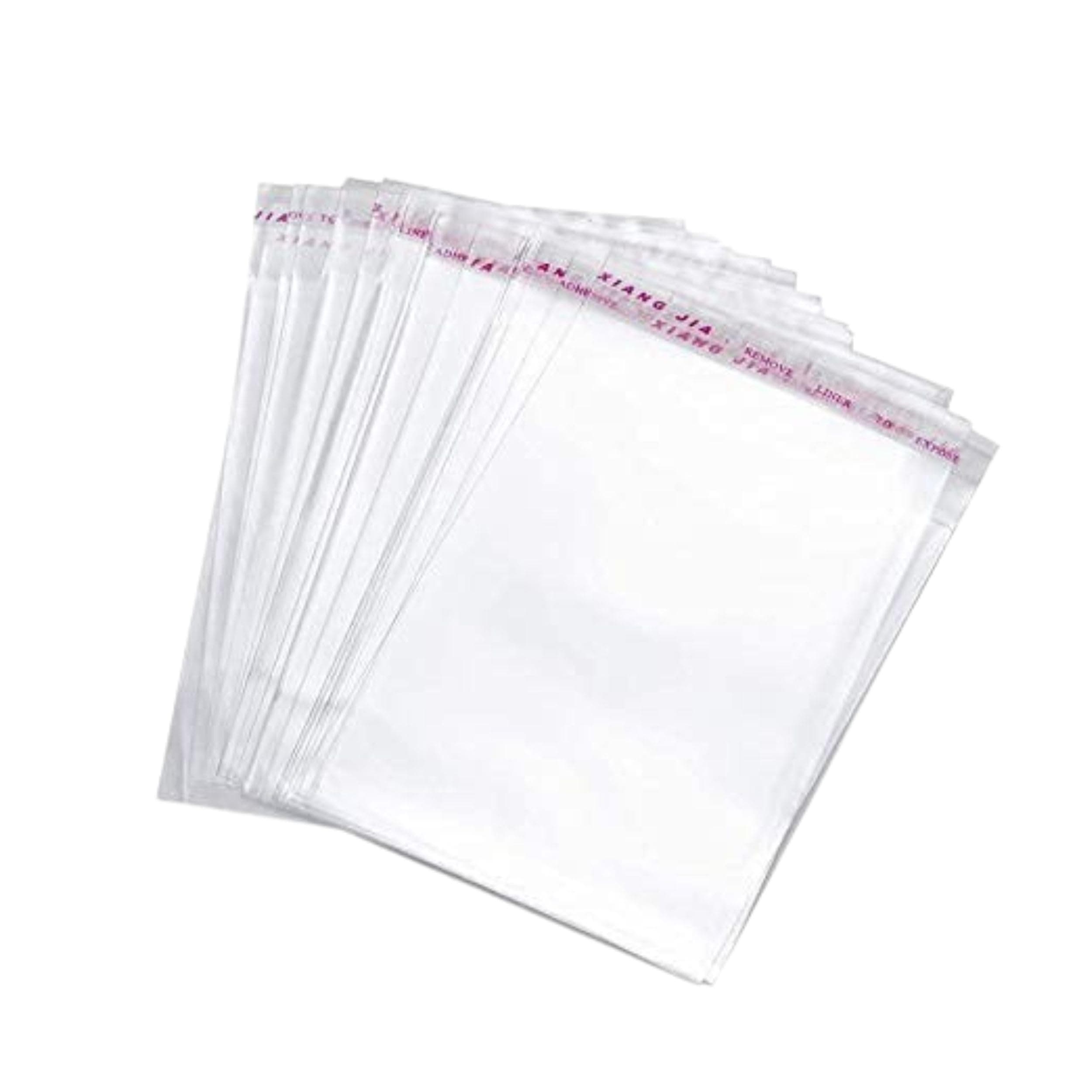 RETAILVIBES® 16x20 Inch 100 Pcs Self Adhesive Bopp Bag Transparent Plastic Poly Packing Material Bag Small Jewelry Cosmetics Accessories Mini Pouch Bopp Pouch