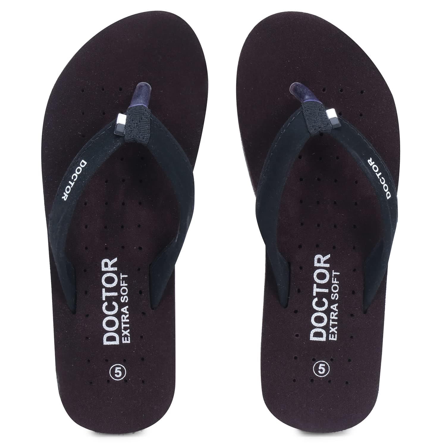 DOCTOR EXTRA SOFT Ortho Care Dr Orthopaedic Grey Super Comfort Fit Flat Cushion Women's Flip-Flop House Slippers, 5 UK