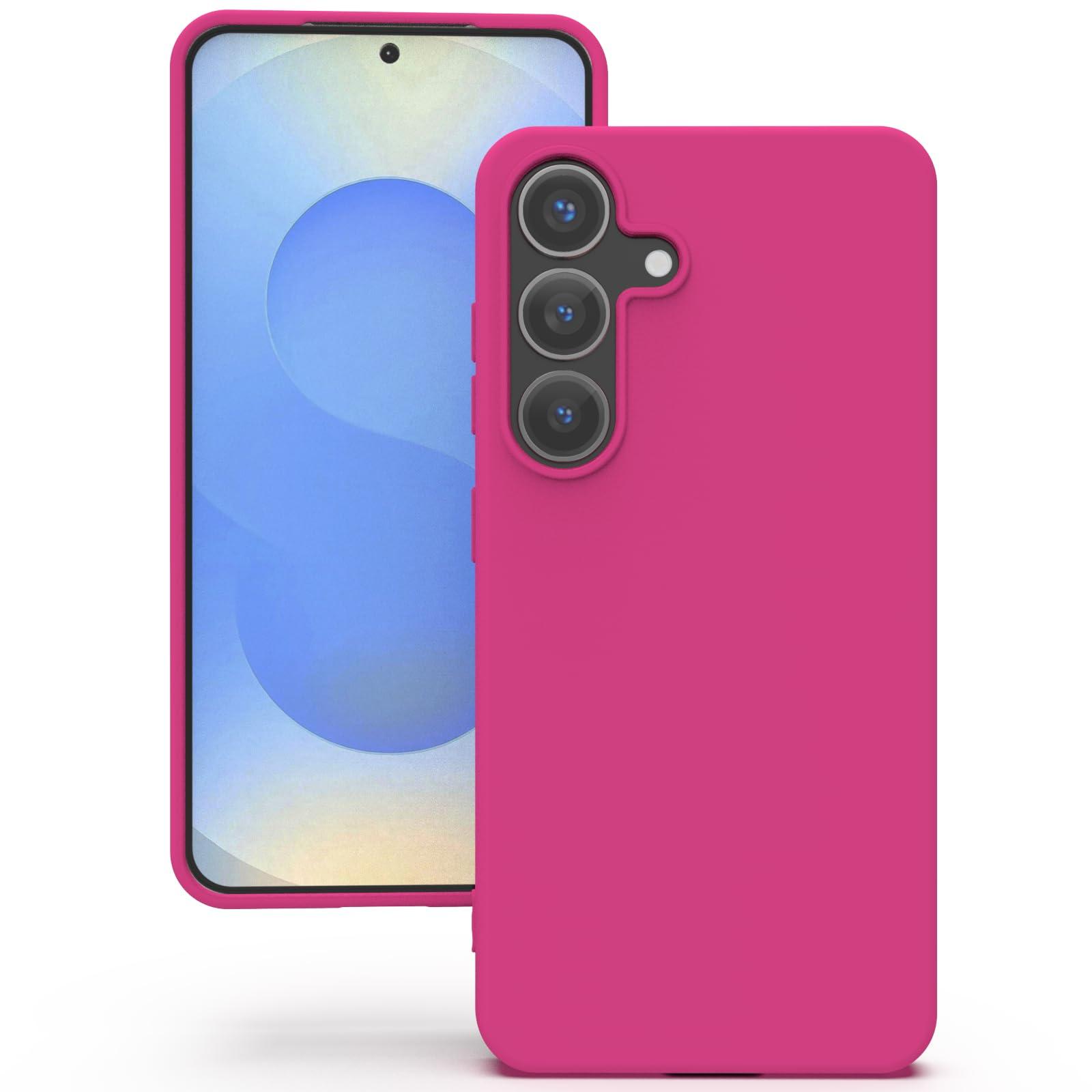 YATWIN Silicone Back Case for Samsung Galaxy S25, Soft-Touch Phone Back Cover for Samsung Galaxy S25 - Magenta