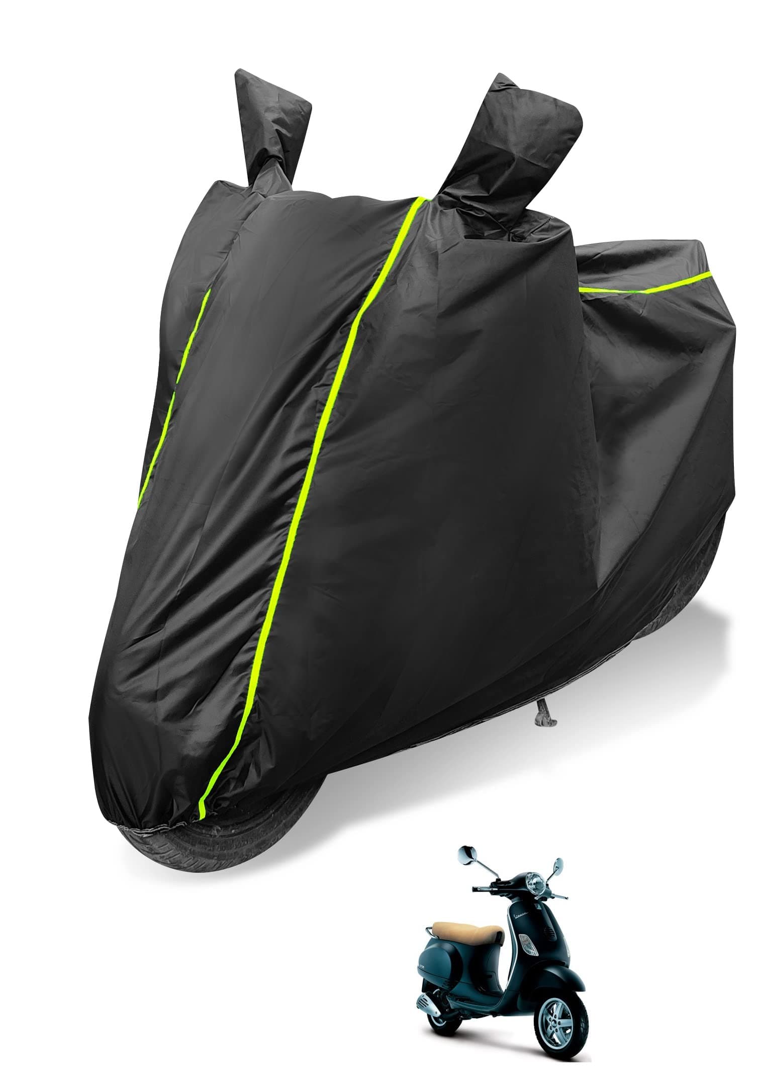 Auto Hub Waterproof Scooty Cover Compatible with Vespa Dustproof, UV Protection Two Wheeler Scooty Vespa Cover - Black