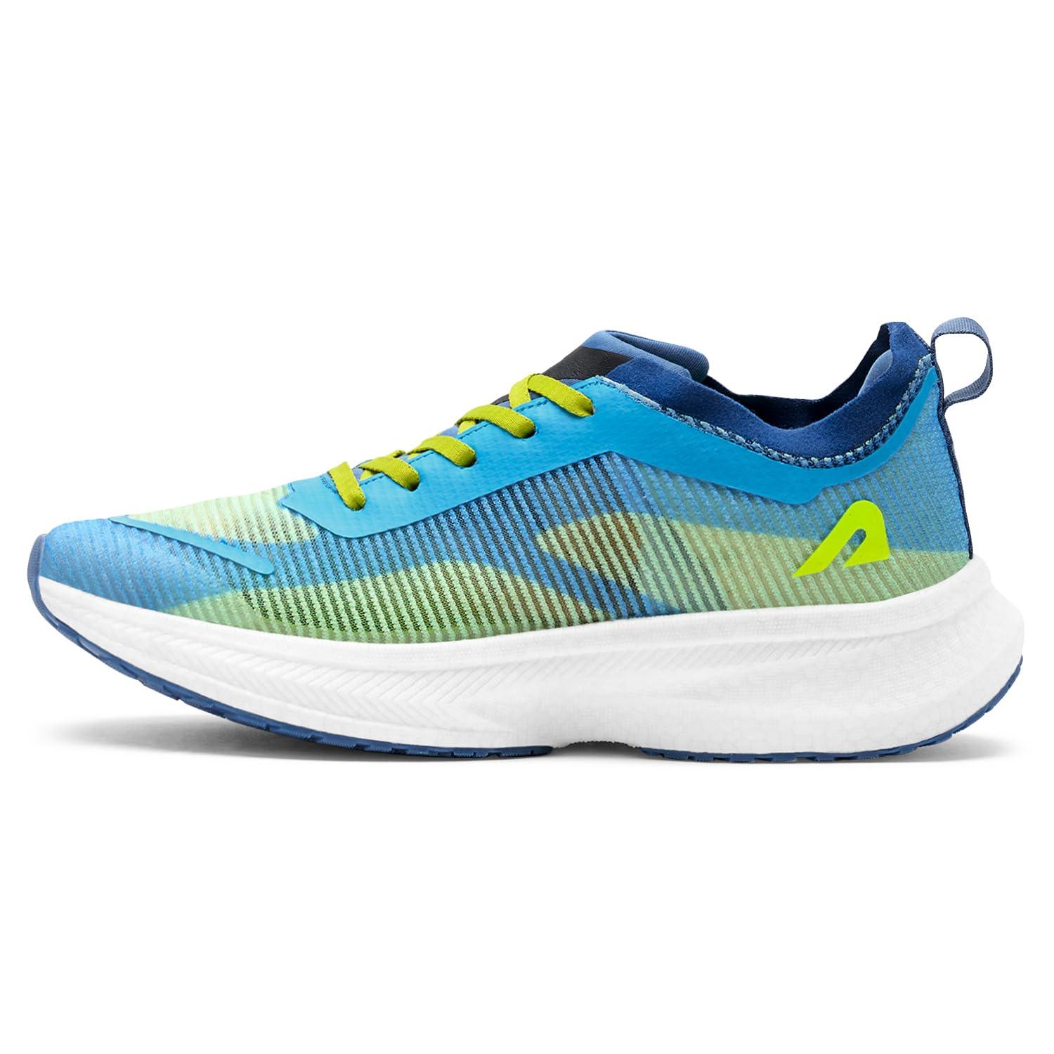 Boldfit Running Shoes For Men Sports Shoes For Man Anti Slip Sports Shoes For Men With Soft Sole Extra Grip Men Shoes for Running, Jogging Regular Gym Shoes For Men, Boys Mens Shoes Blue-Neon UK 9
