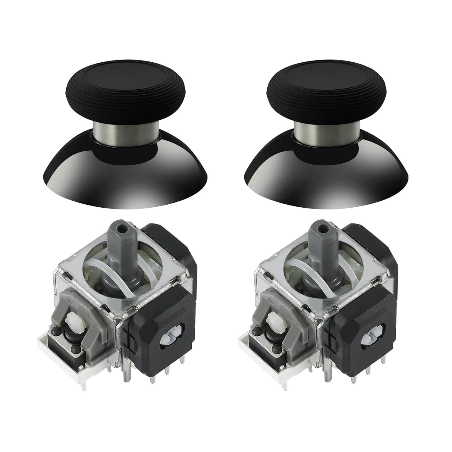 New World GuliKit TMR Magnetic Joystick Replacement Kit for PS5 Dual-Sense/Dual-Sense Edge Controller,Anti-Drift Electromagnetic Stick Repair Module with Thumbstick Caps, Soldering Required-2PC