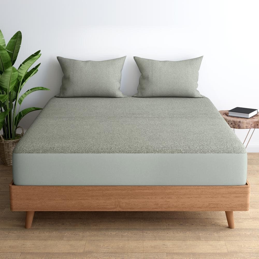 Wakefit Water Proof Bamboo Terry Mattress Protector | Iron Grey | Machine Washable | Super Soft | Fits Mattress Upto 10 inches