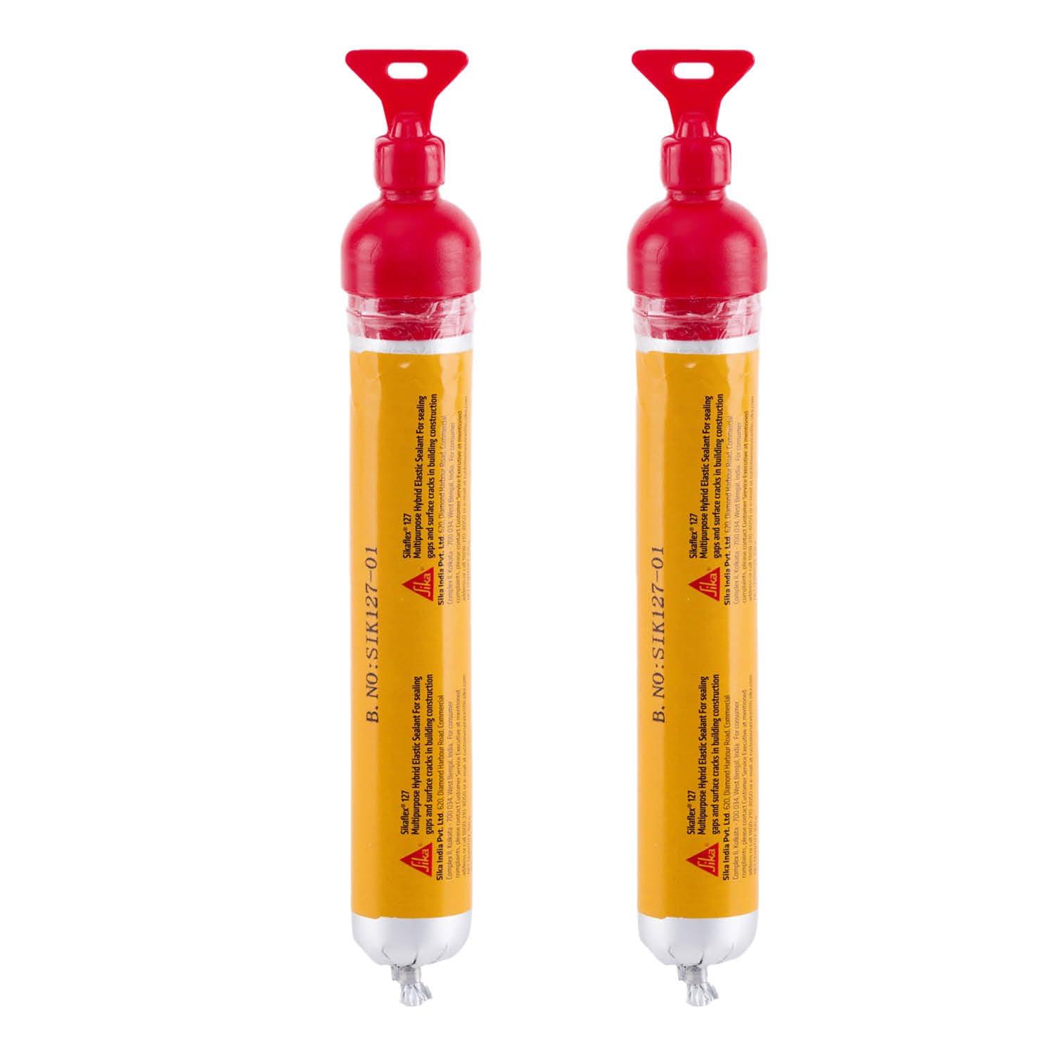 SIKA – Pack of 2 Multipurpose polyurethane sealant and adhesive - Sikaflex 127 – Fills cracks and gaps – Interior and exterior use – Ready to use – Easy to apply – Off White - 150g