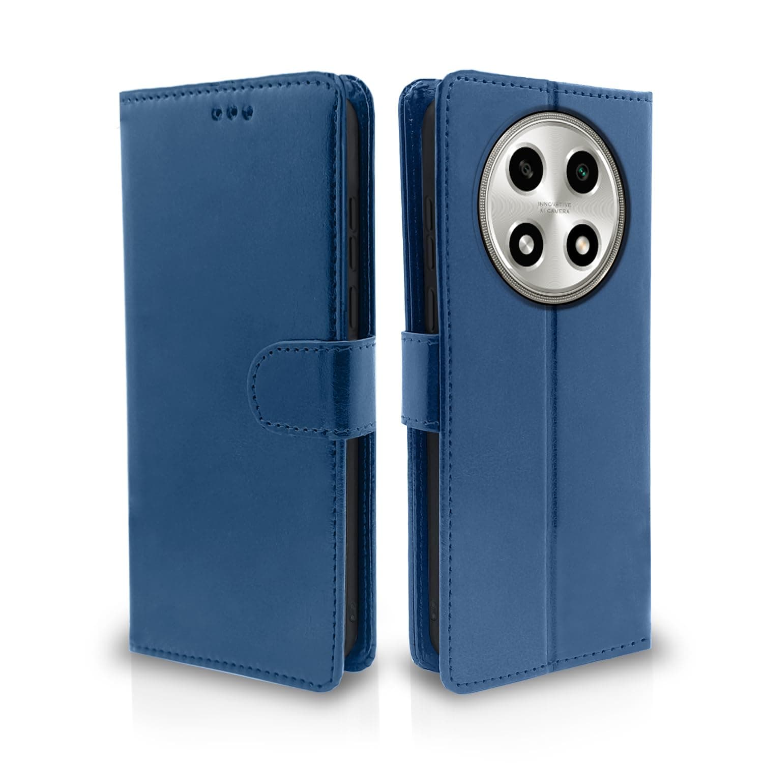 Pikkme Oppo A2 Pro 5G Flip Cover Leather Finish | Inside TPU with Card Pockets | Wallet Stand and Shock Proof | Complete Protection Flip Case (Blue)