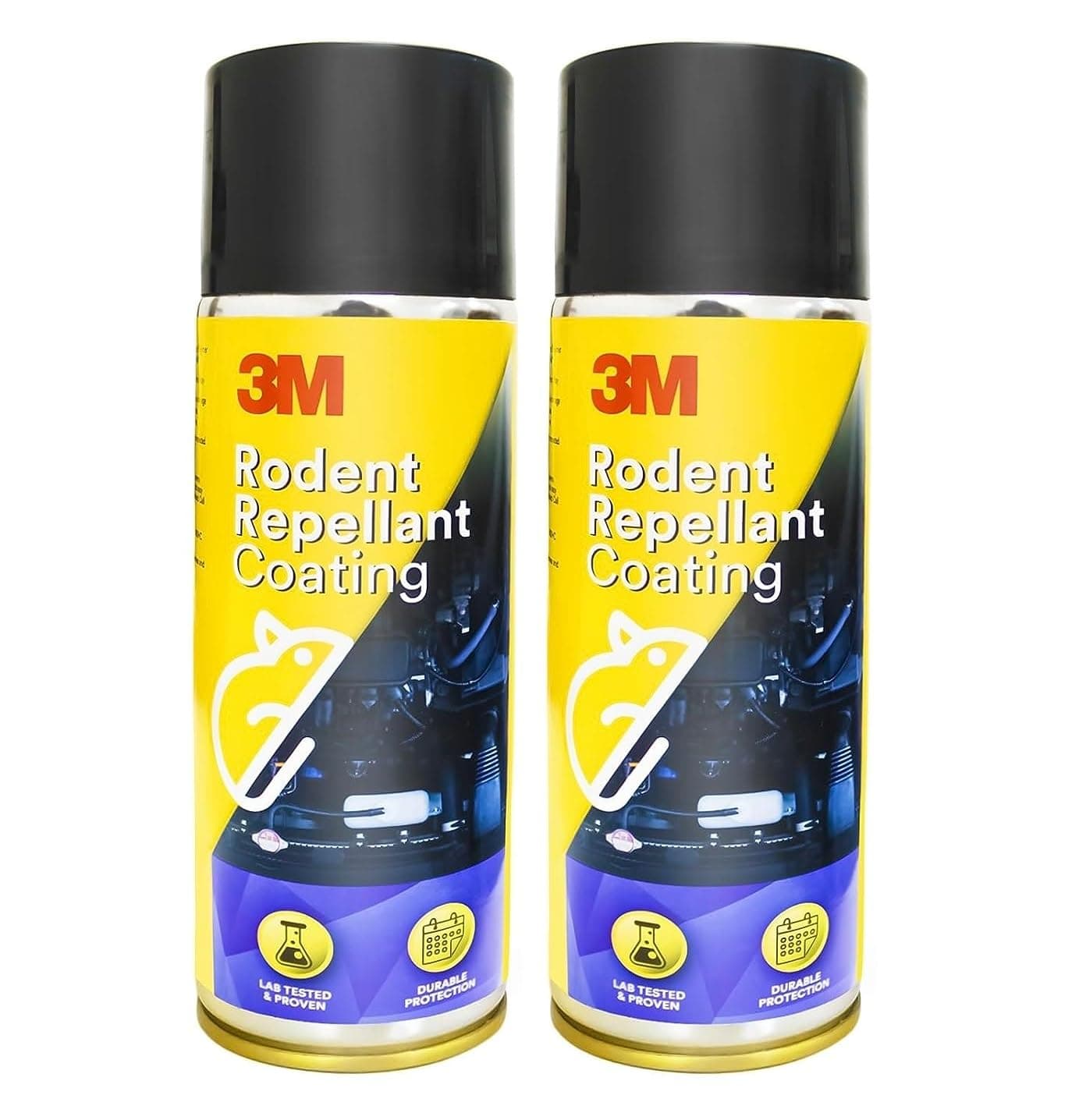 3M Rodent Repellent Coating, Rat Repellent Spray, Prevents Rat Bites in Engine Parts and Wires, Highly Effective, Leak-Free, Easy-to-Spray, Bitter Taste, No Kill-only Repels (Each 250g, Pack of 2)
