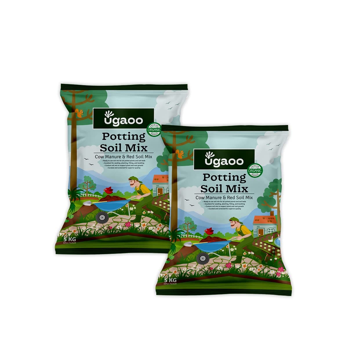 Ugaoo Ready-to-Use Potting Soil for Plants 10 Kg | Organic Potting Mix with Red Soil and Cow Manure for Indoor Outdoor and Flowering Plants | Ideal for Home Pots Balcony, Terrace & Repotting