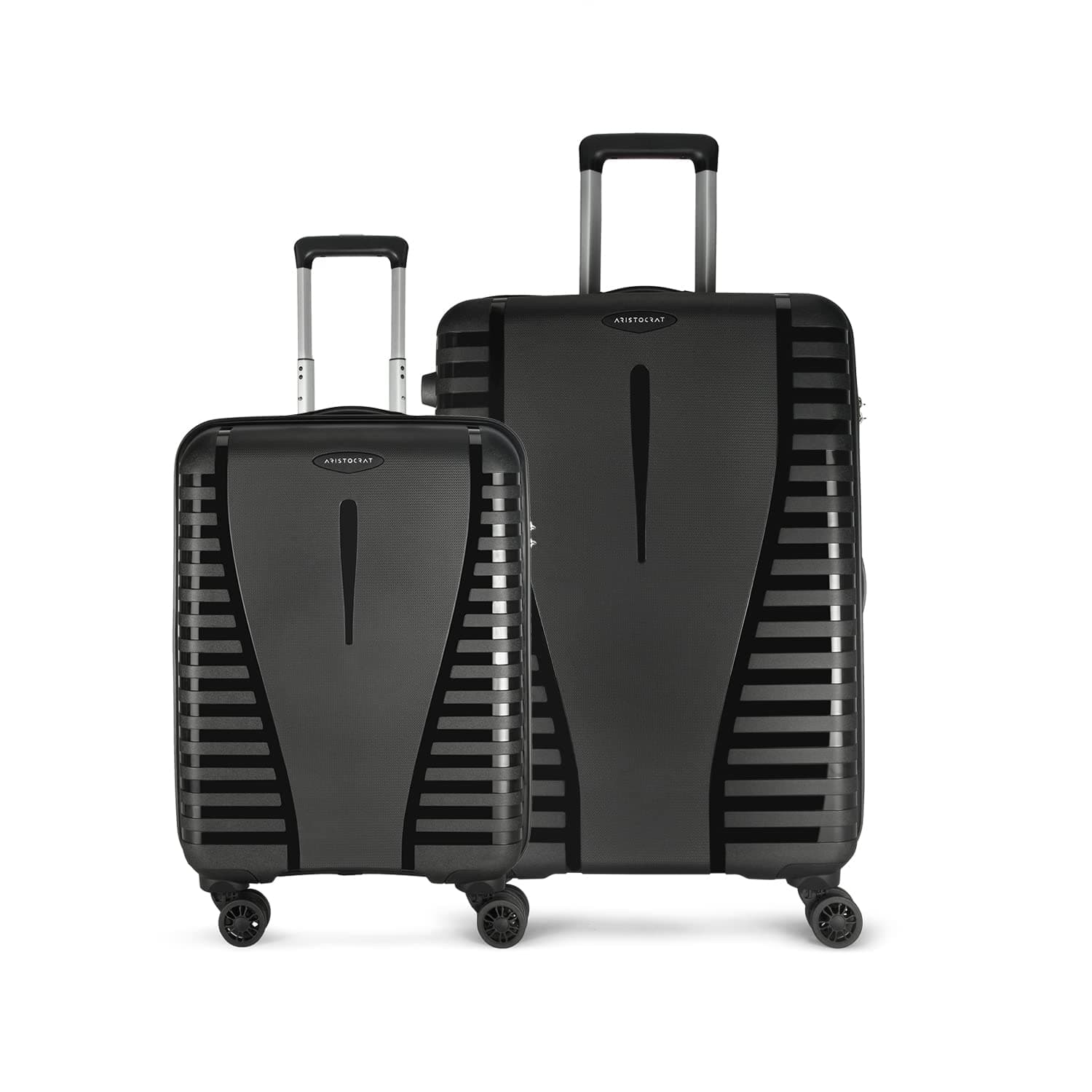 Aristocrat Airpro Set of 2 (Cabin+Large) Trolley Bags, Jet Black